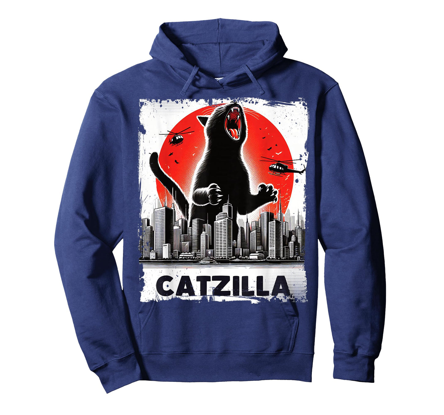 Retro Catzilla Japanese Kaiju Cat Roaring Monster Cat Lover T-Shirt