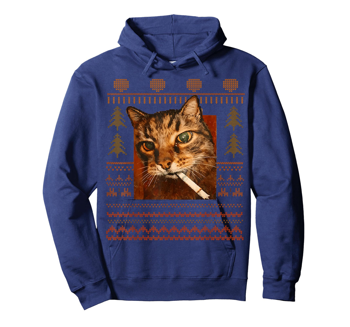 Funny Smoking Cat Meme Christmas Ugly for Men Women T-Shirt