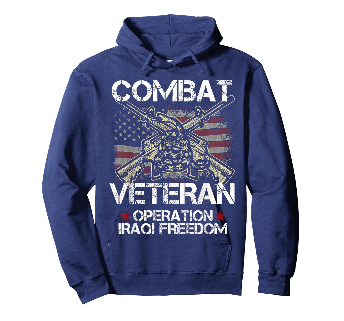 Combat Veteran Iraqi Freedom Military USA American Flag Gift T-Shirt