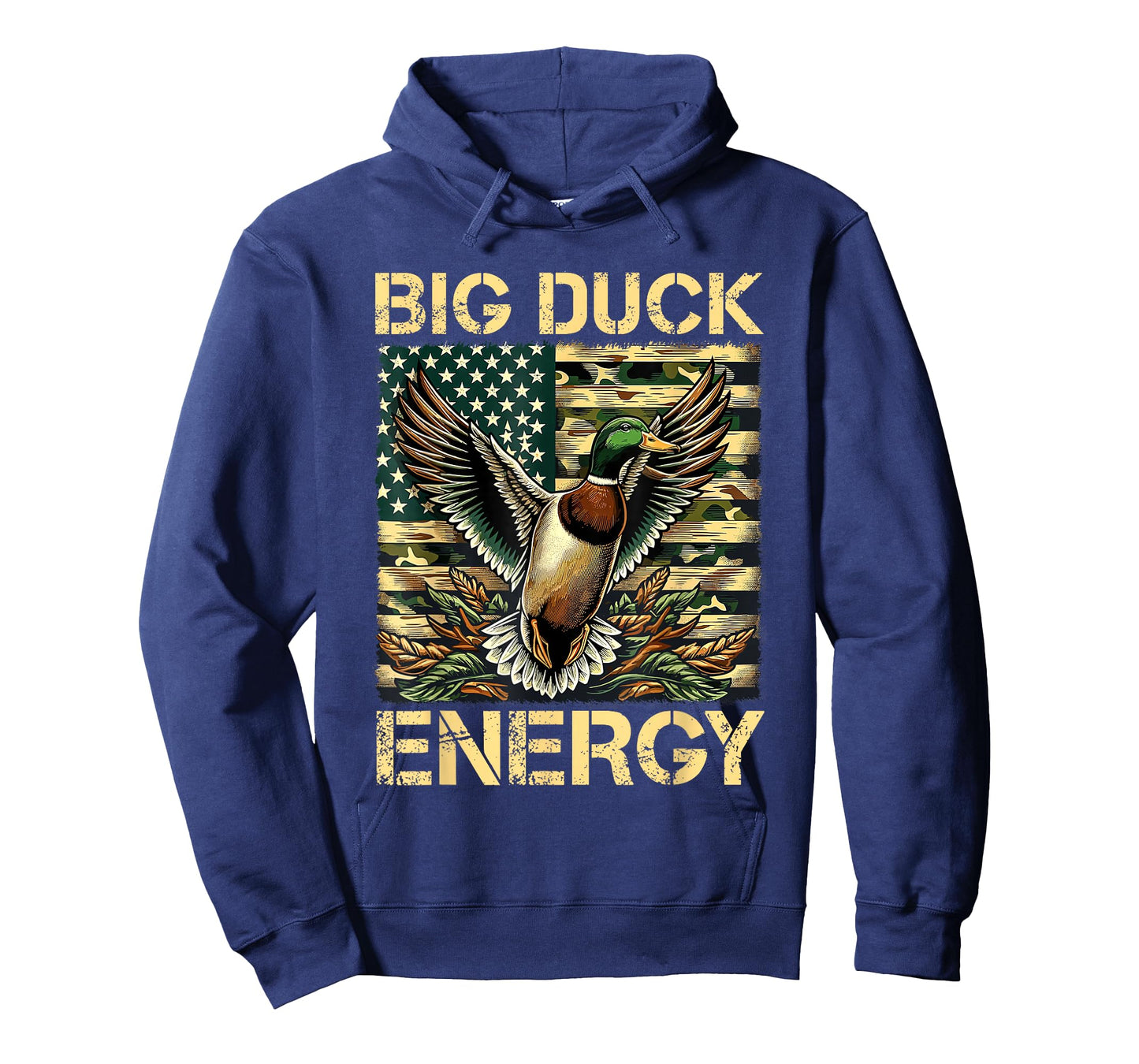 Vintage Big Duck Hunting Energy Camo American Flag Apparel T-Shirt