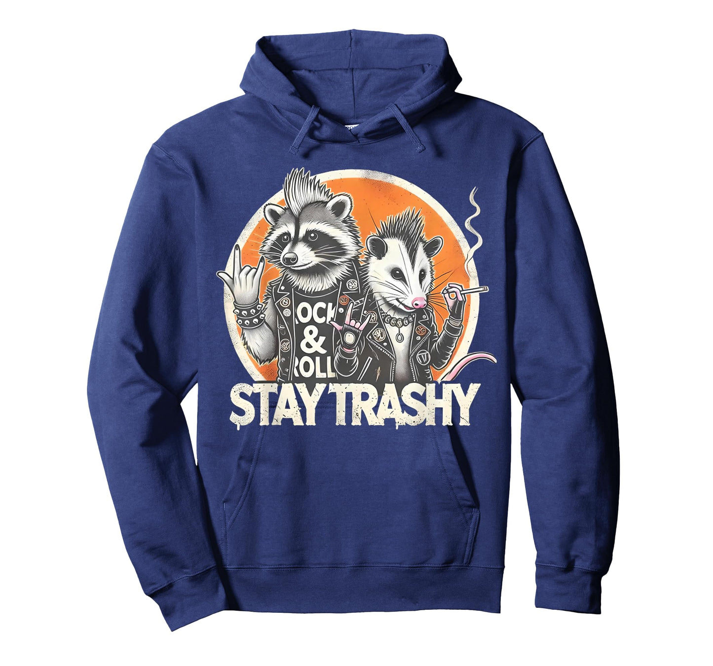 Stay Trashy Racoon Possum Funny Rock On Street Cat Punk Meme T-Shirt