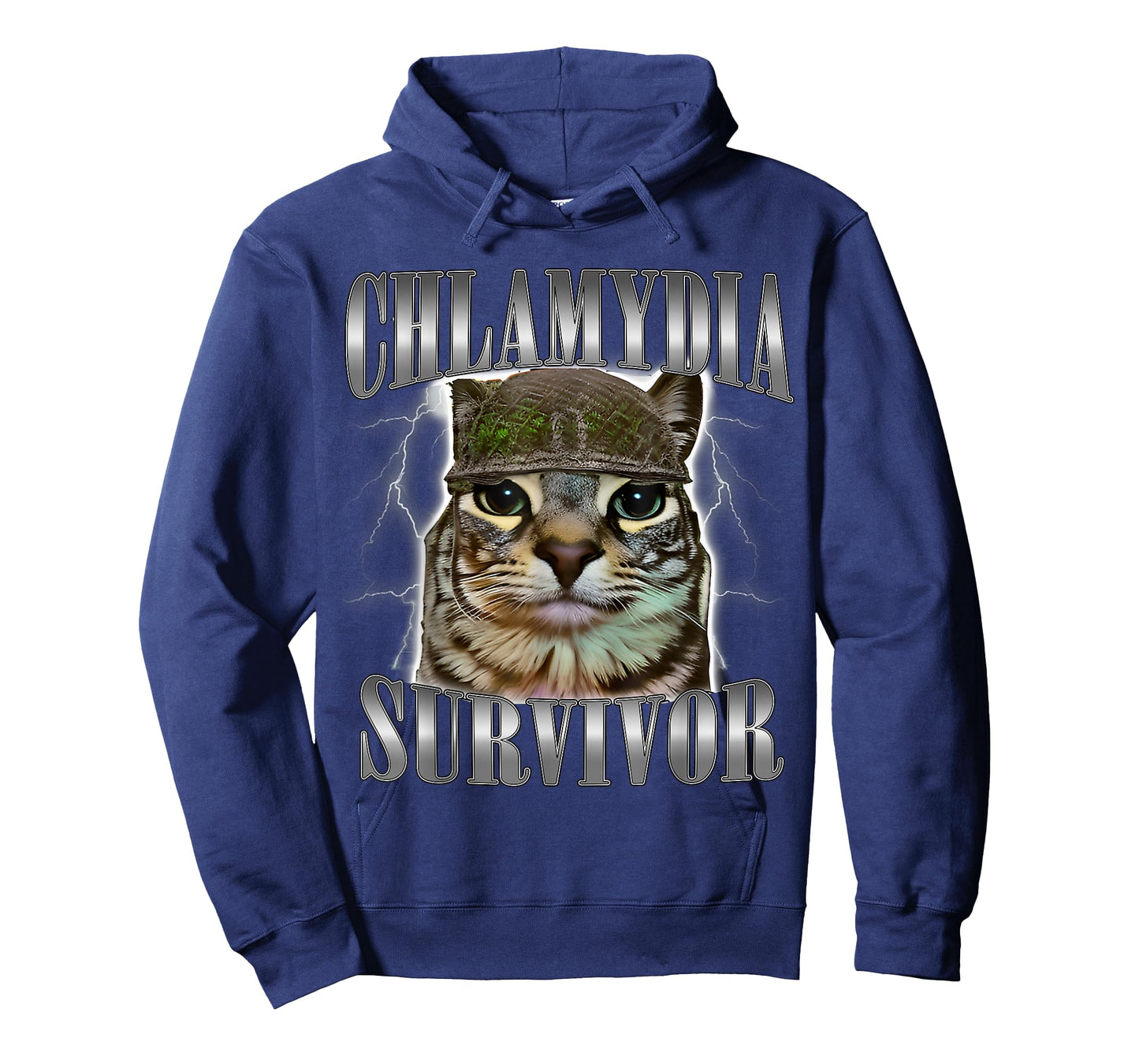 Funny Chlamydia Survivor Cat Meme Humor Saying Cats Aminals T-Shirt