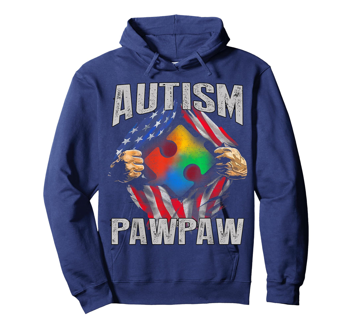 Autism Pawpaw American Flag Autism Awareness T-Shirt T-Shirt