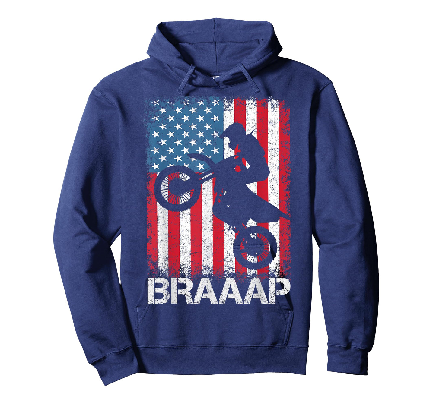 Braaap Vintage USA American Flag Tee Motocross Dirt Bike T-Shirt