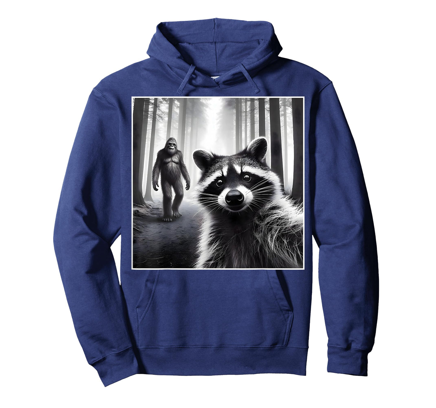 Scared Raccoon Selfie with Sasquatch Bigfoot Funny Raccoon T-Shirt