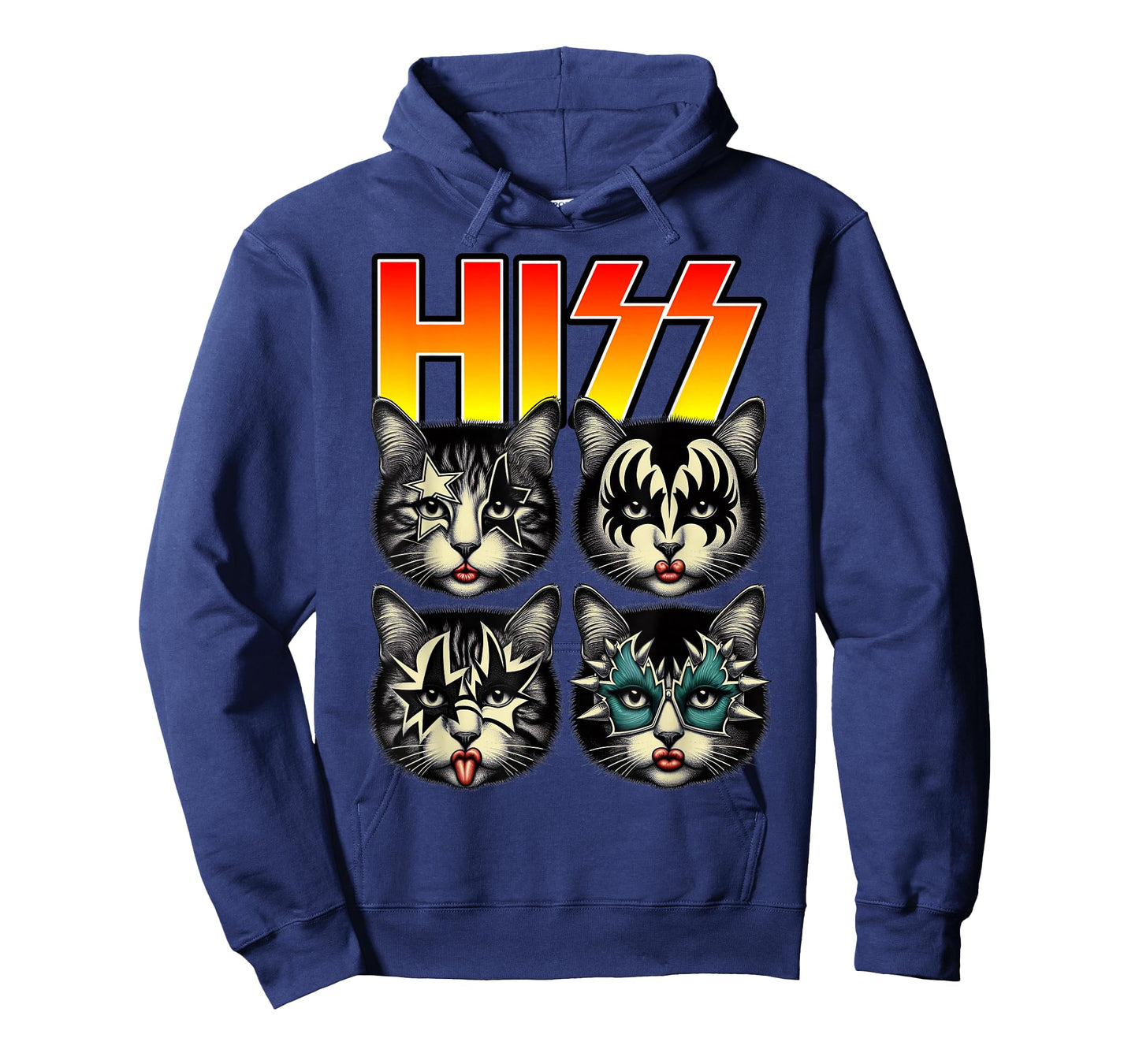 Retro Cat Rock Music Concert Band Hiss Funny Cat Kitten Love T-Shirt