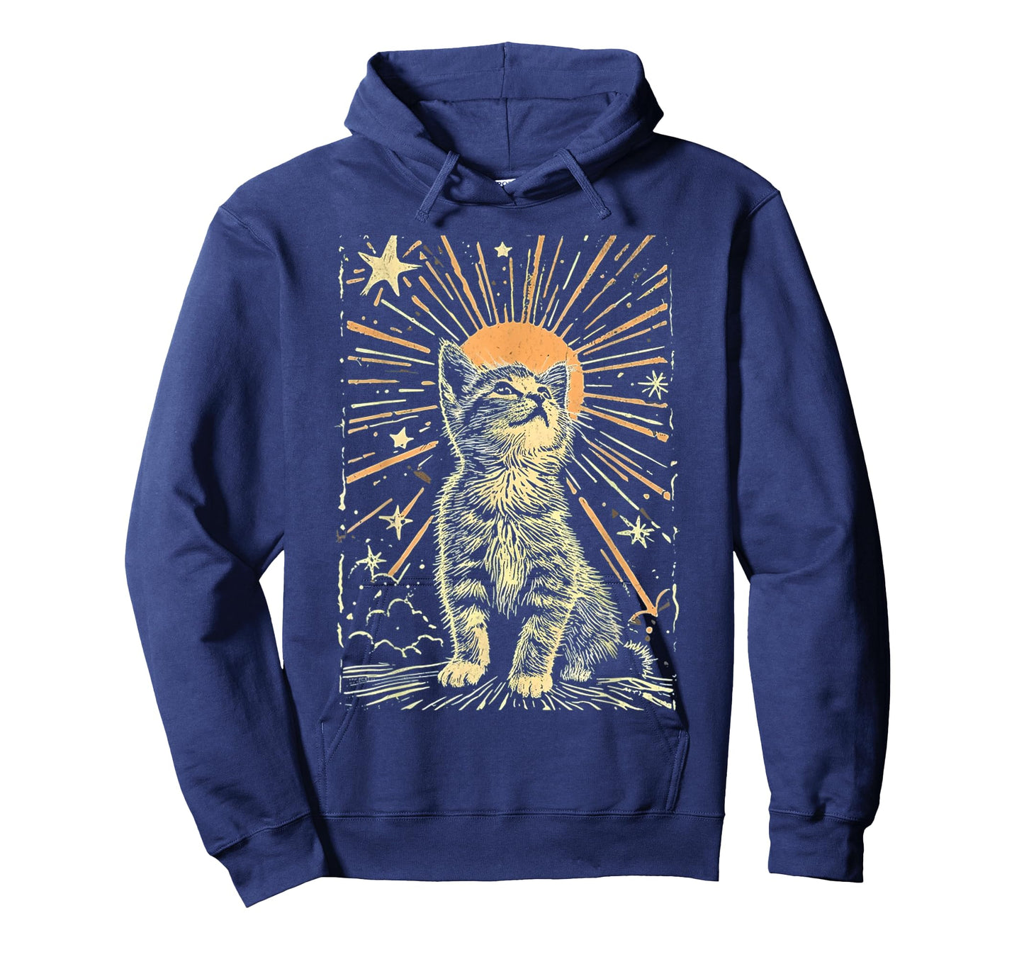 Cat Kitty Starry Night Art For Cats Lover Cute Pet Dad Mom T-Shirt for Men Women Kids