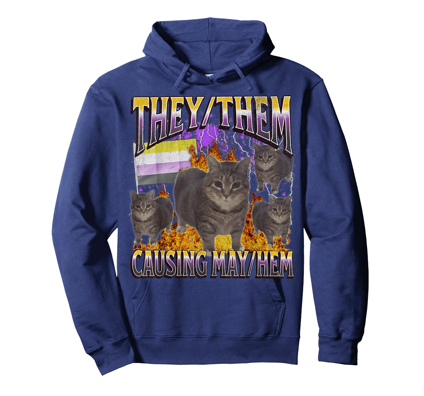 They Them Causing Mayhem Funny Lgbtq Cat Meme Bootleg T-Shirt
