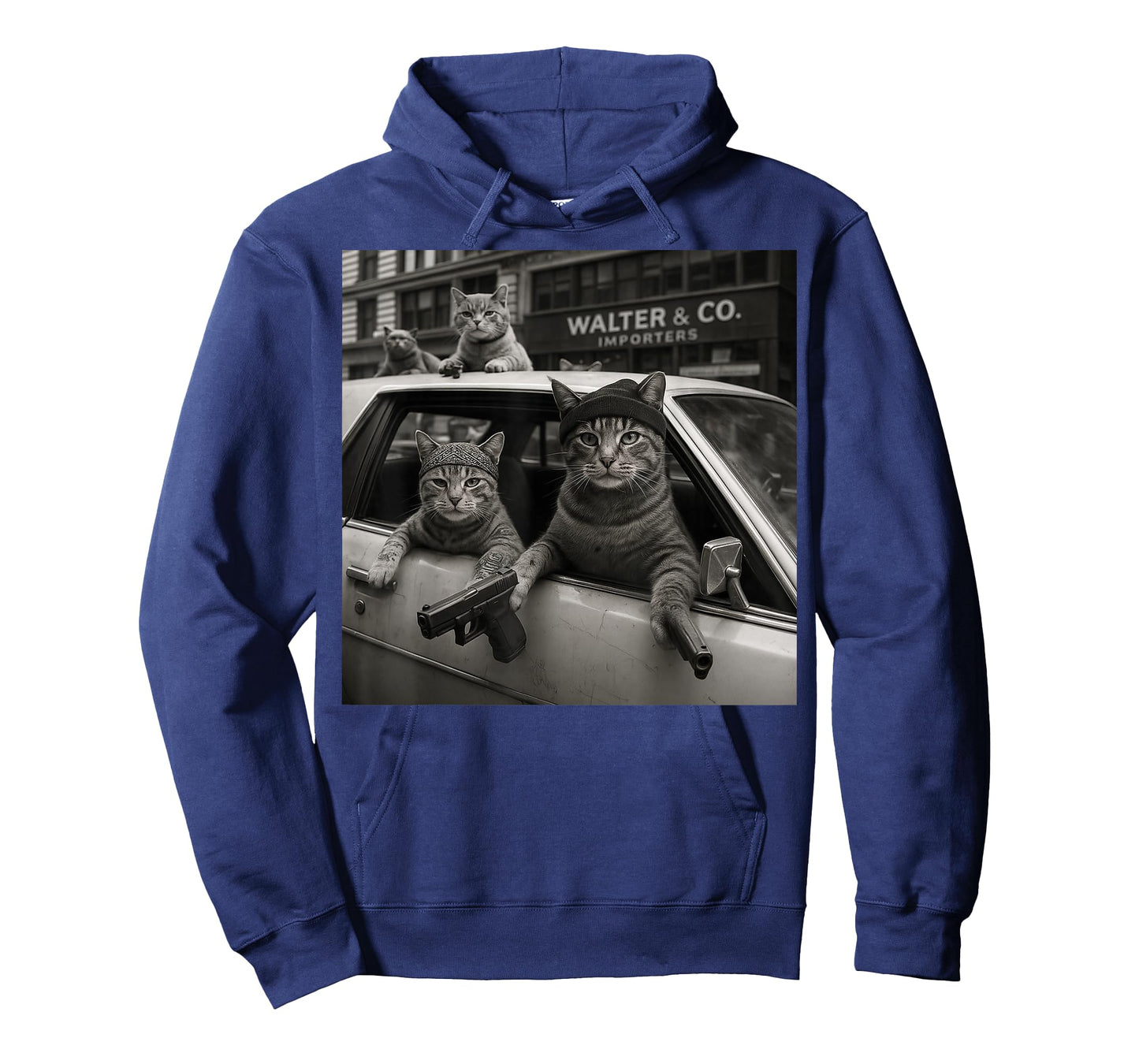 Funny Retro Gangster Cats Street Gang Tattoo Graphic T-Shirt