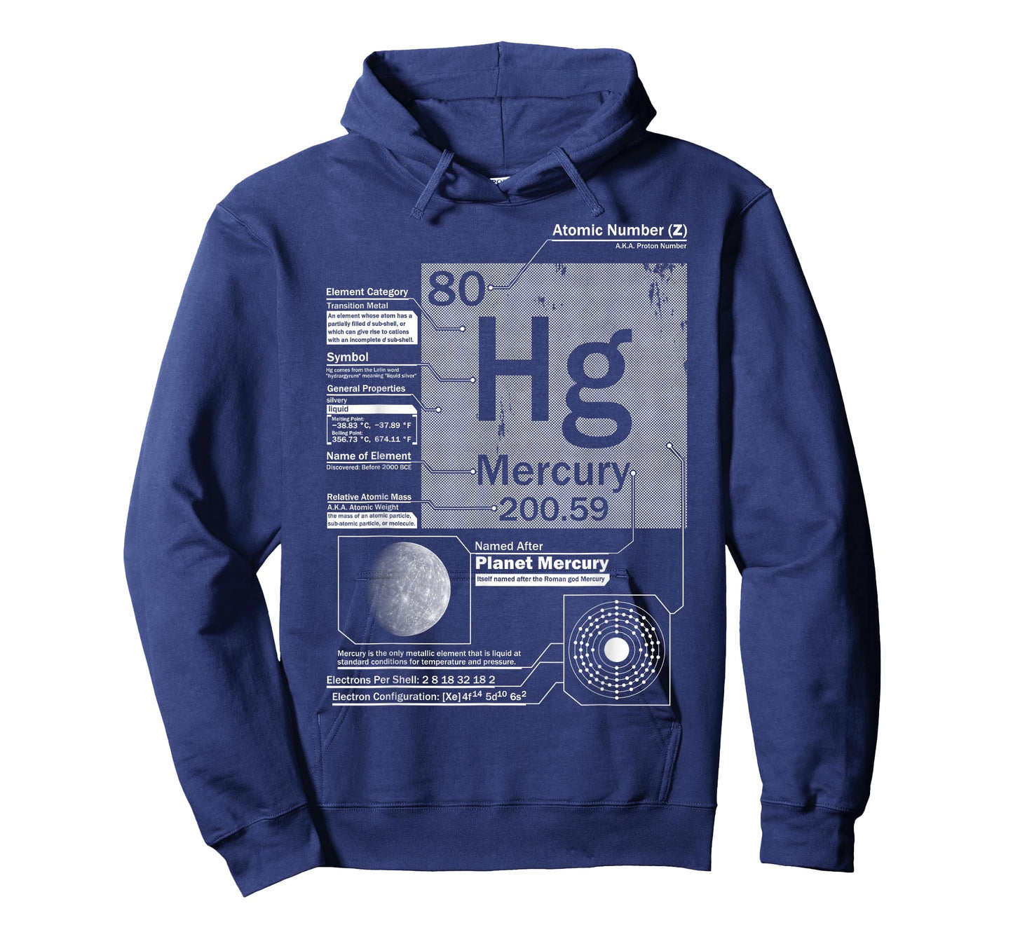 Mercury (Hg) Element | Atomic Number 80 Science Chemistry T-Shirt