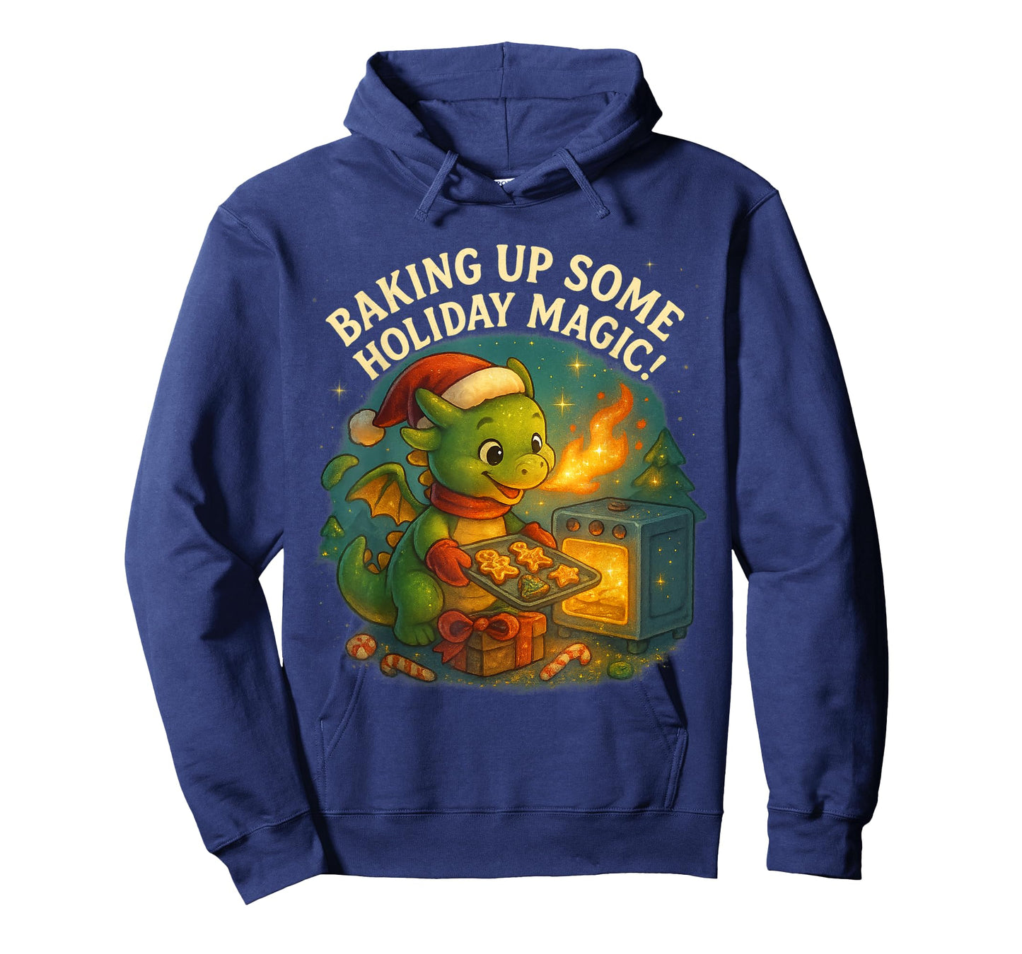 Baking Up Holiday Magic Cute Dragon Design T-Shirt
