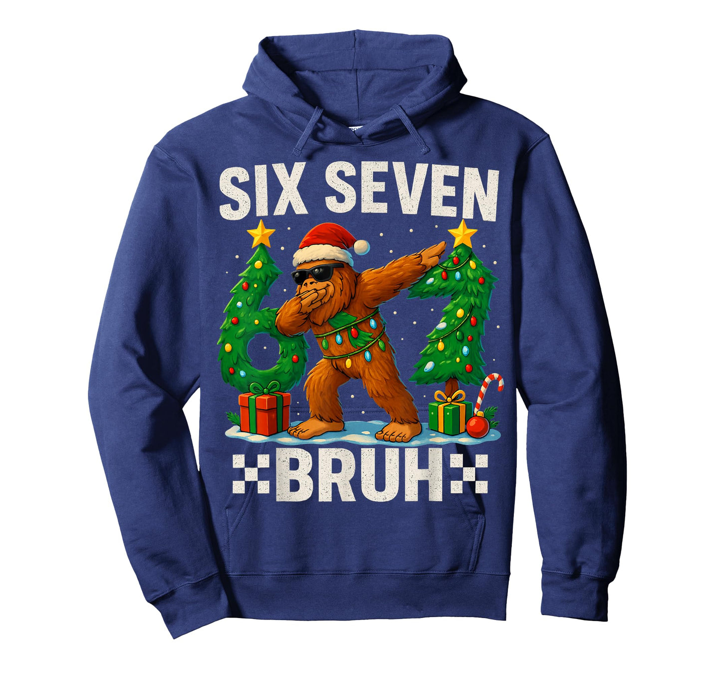 Bruh 67 Six Seven Santa Bigfoot Dabbing Christmas Boys Kids T-Shirt