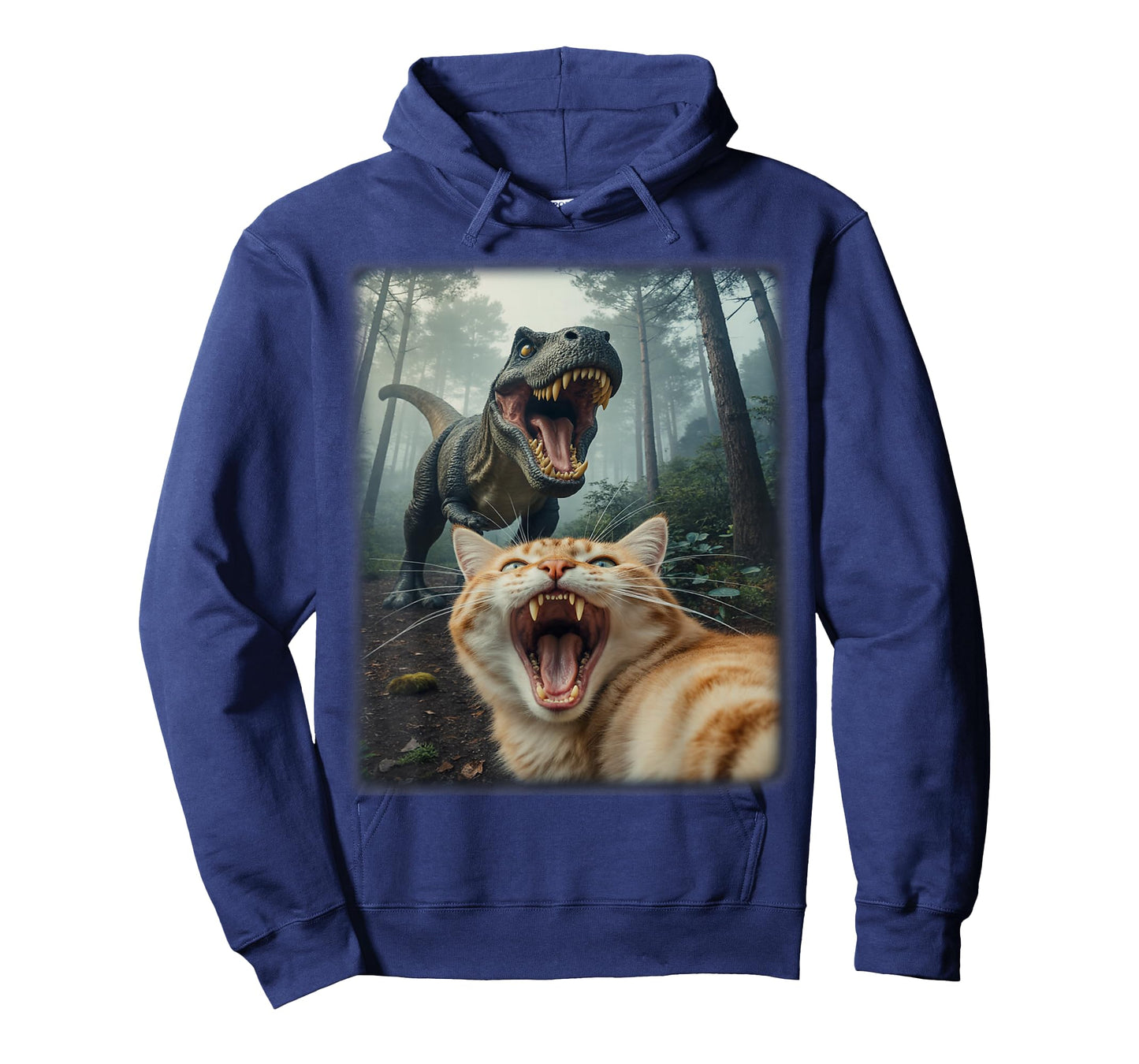 Cat Selfie with T-Rex Dinosaur Dino T Rex Cat Selfie Funny T-Shirt