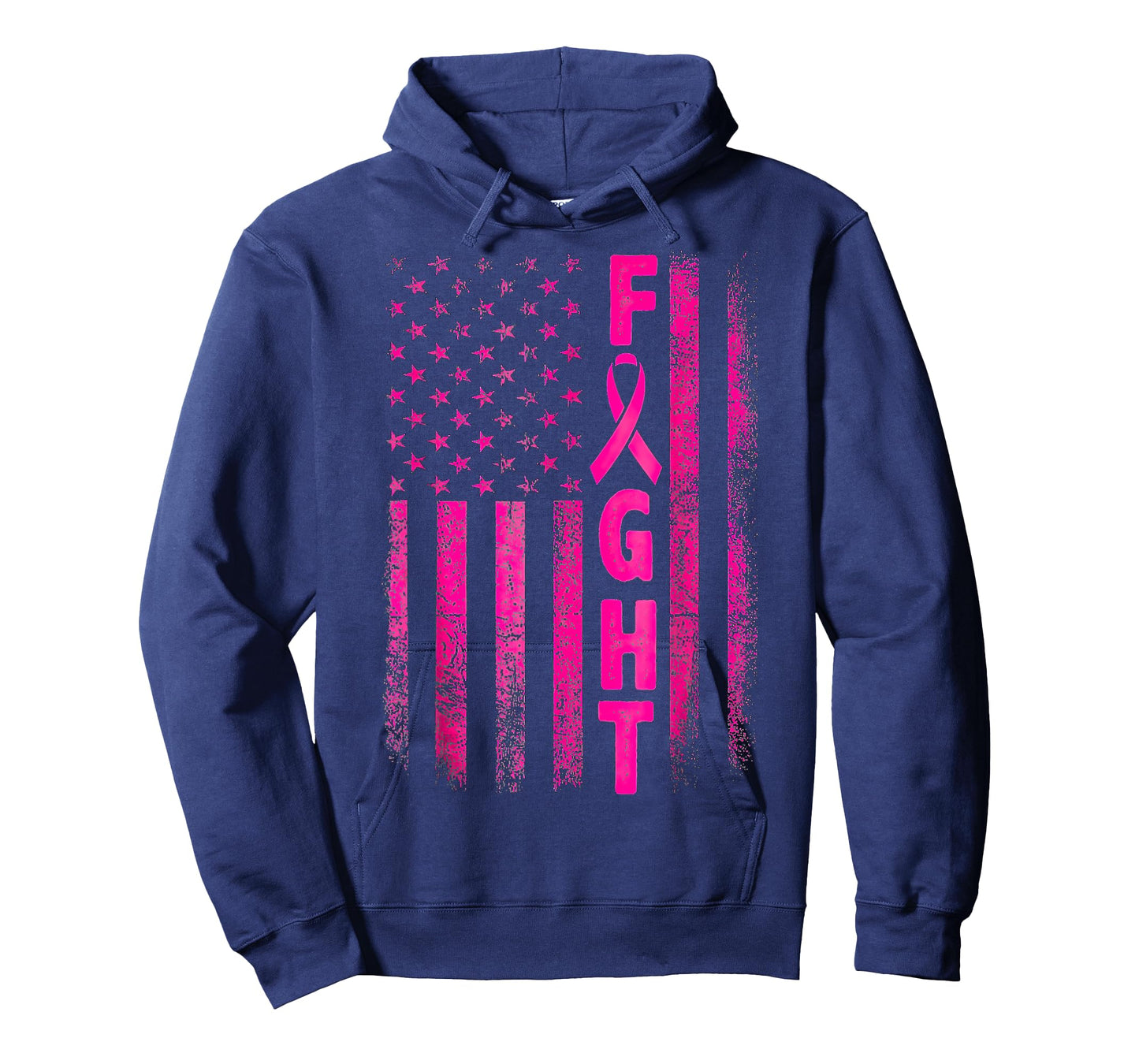 Fight Breast Survivor American Flag Breast Cancer Awareness T-Shirt