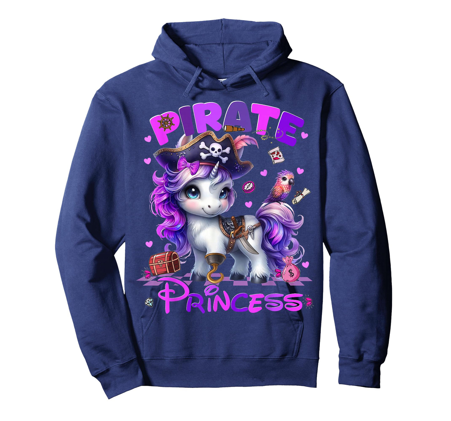 Pirate Princess Cute Unicorn Hallooween Costumes Girl T-Shirt