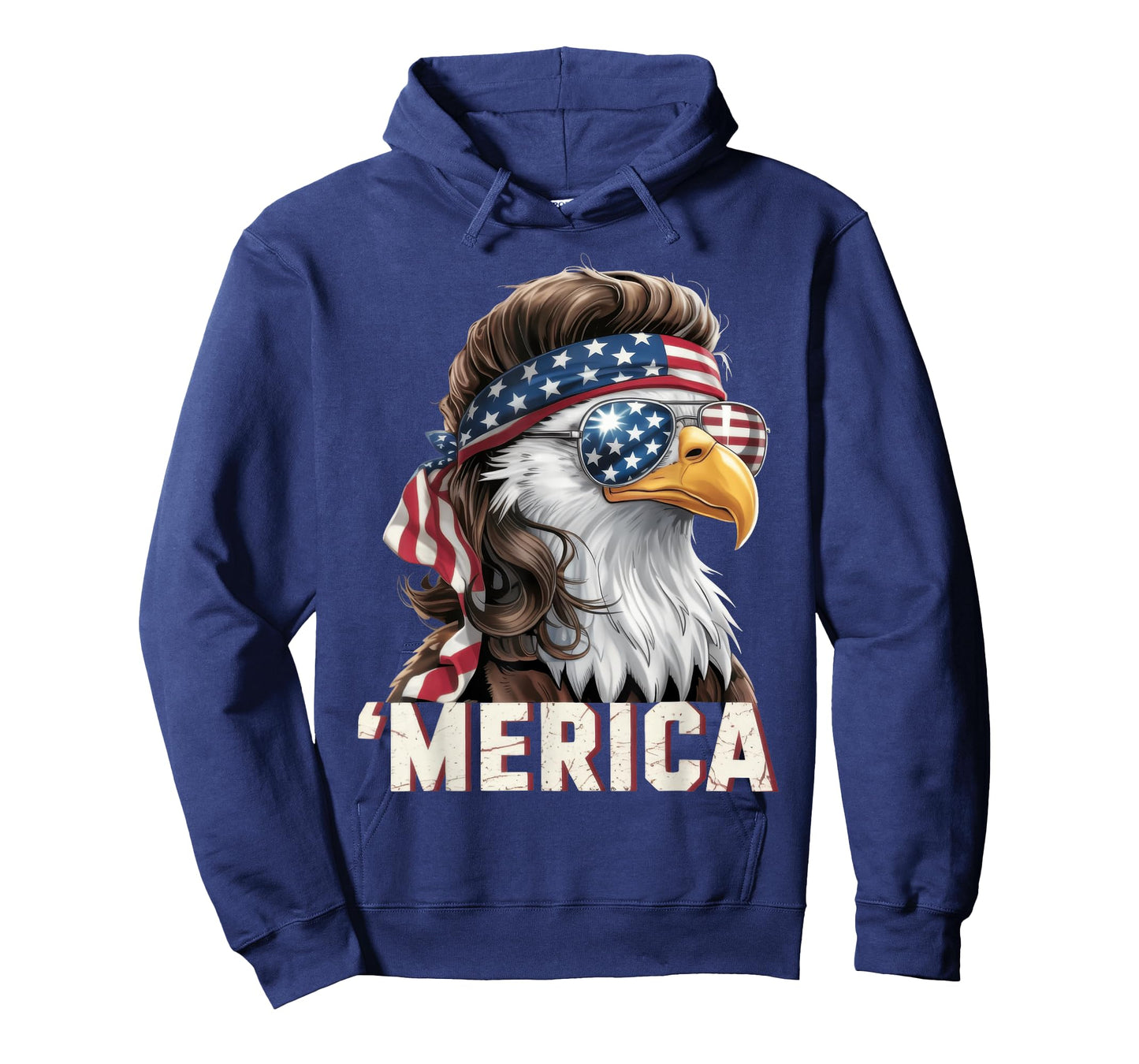 Merica Patriotic Eagle Mullet USA American Flag 4th of July T-Shirt