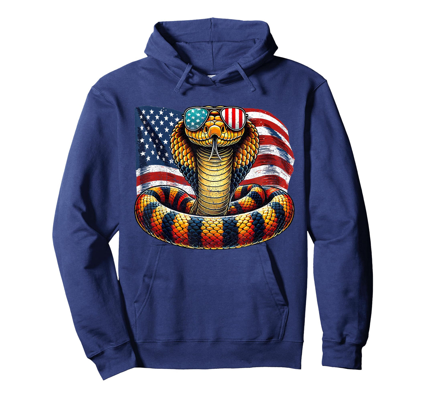 Vintage King Snake Patriotic US Flag Sunglasses 4th Of July T-Shirt