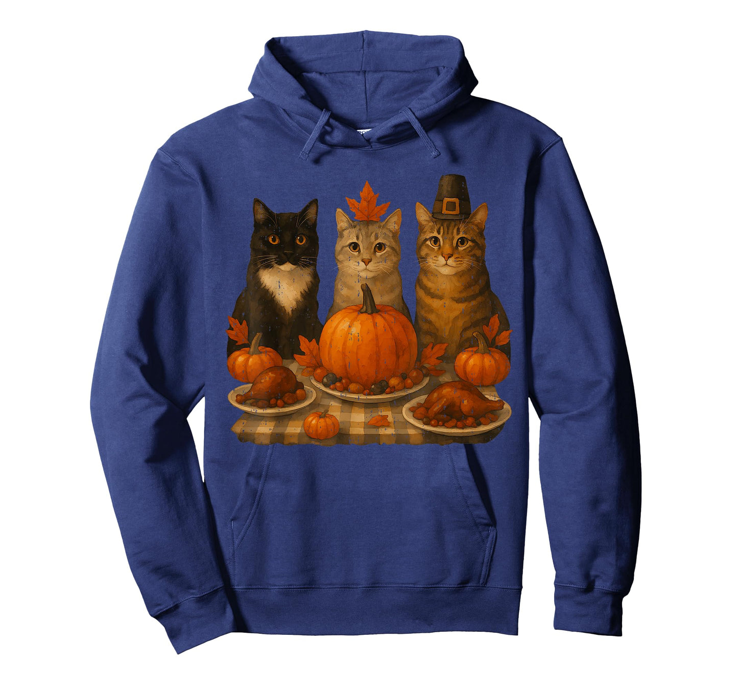 Funny Cats Dinner Feast Pumpkin Turkey Thanksgiving Party T-Shirt