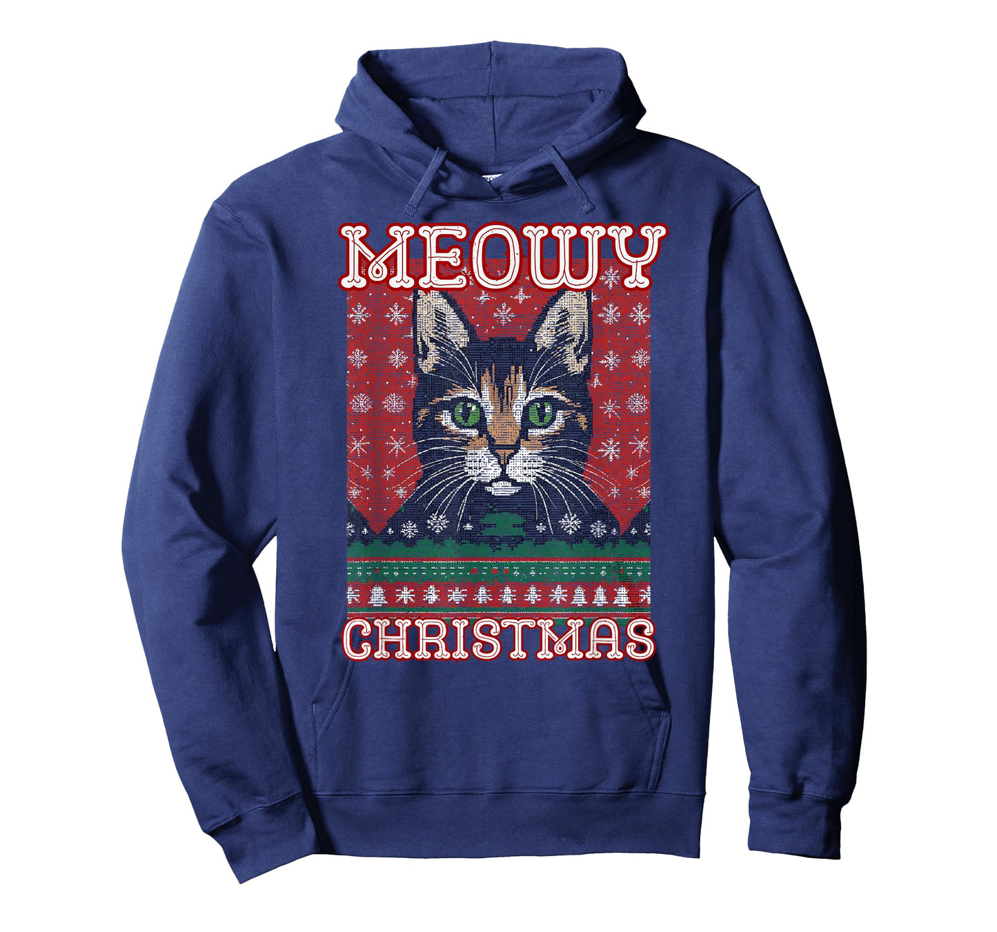 Funny Ugly Christmas Sweater Meowy Catmas Merry Catmas T-Shirt