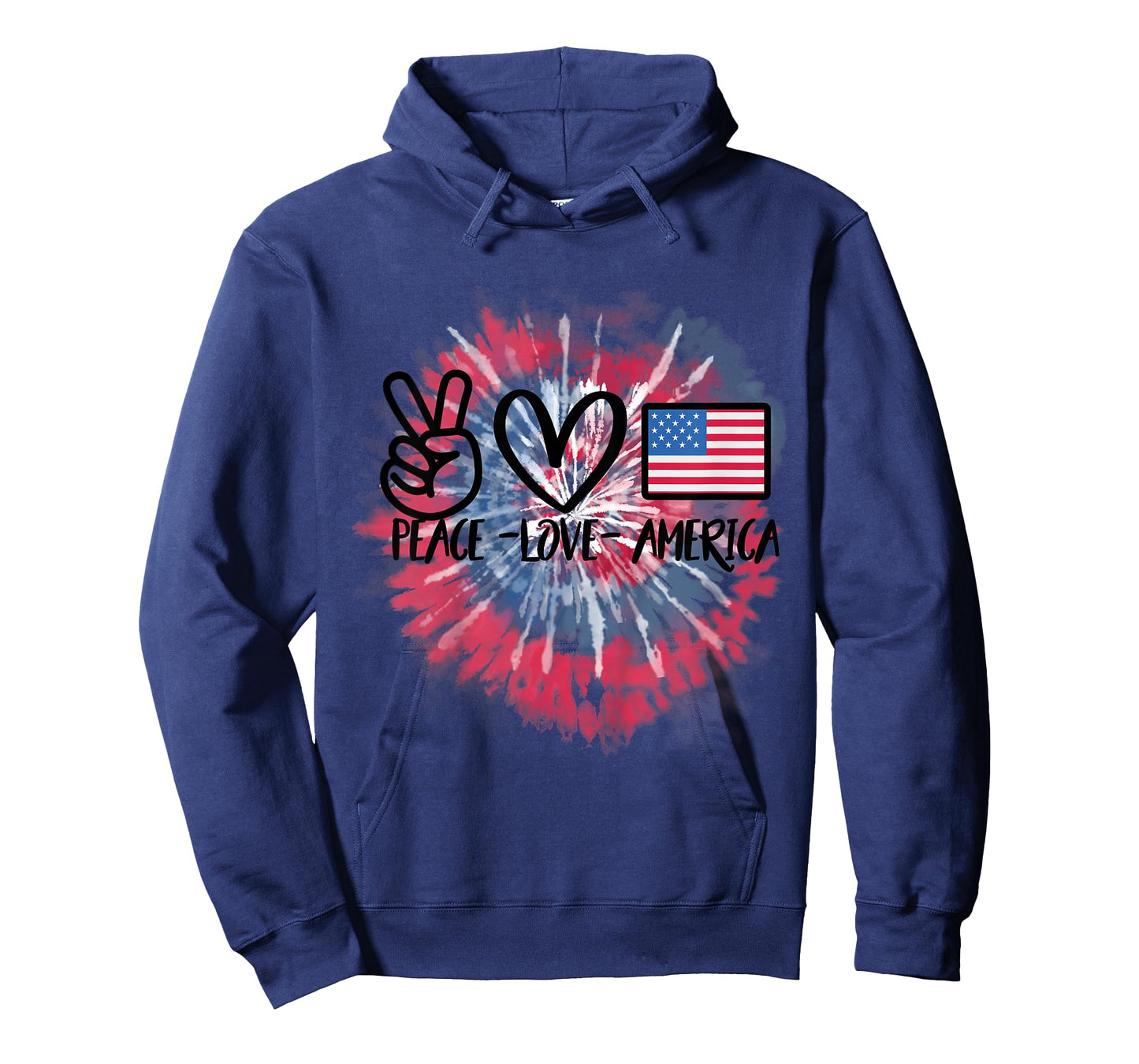 Peace Love America Tie Dye 4th of July Patriotic for Girls T-Shirt