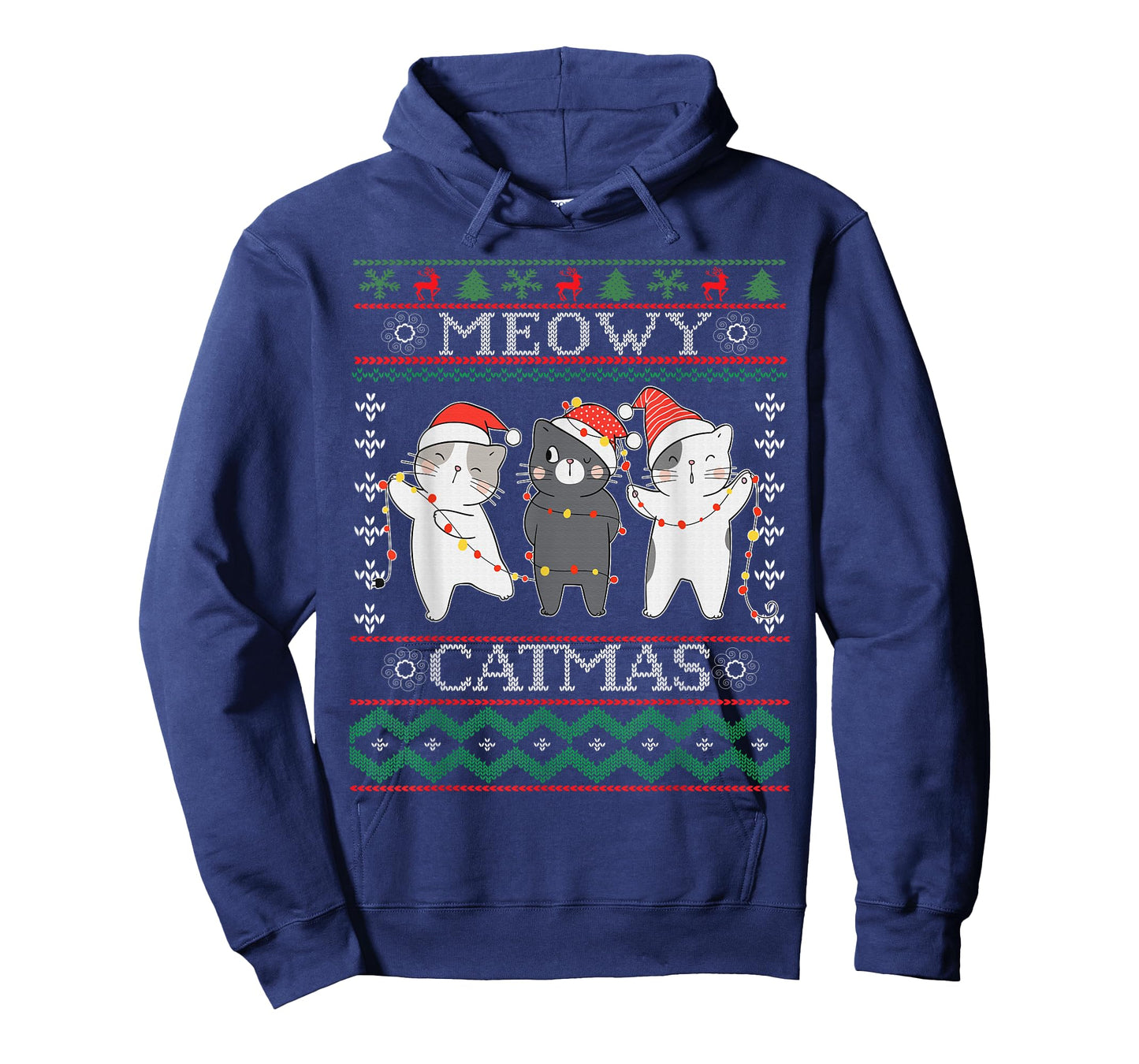 Funny Christmas Cat Matching Family Pajamas Meowy Catmas T-Shirt