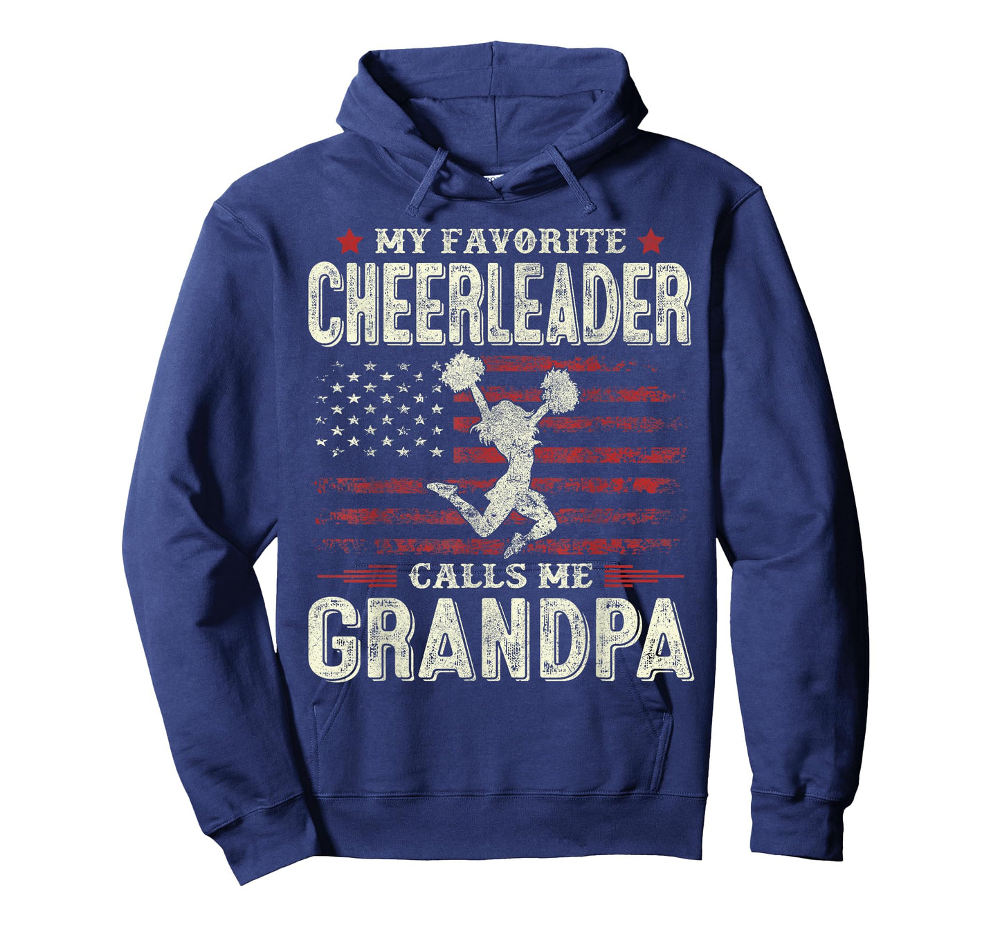 My Favorite Cheerleader Calls Me Grandpa Flag Cheer Grandpa T-Shirt