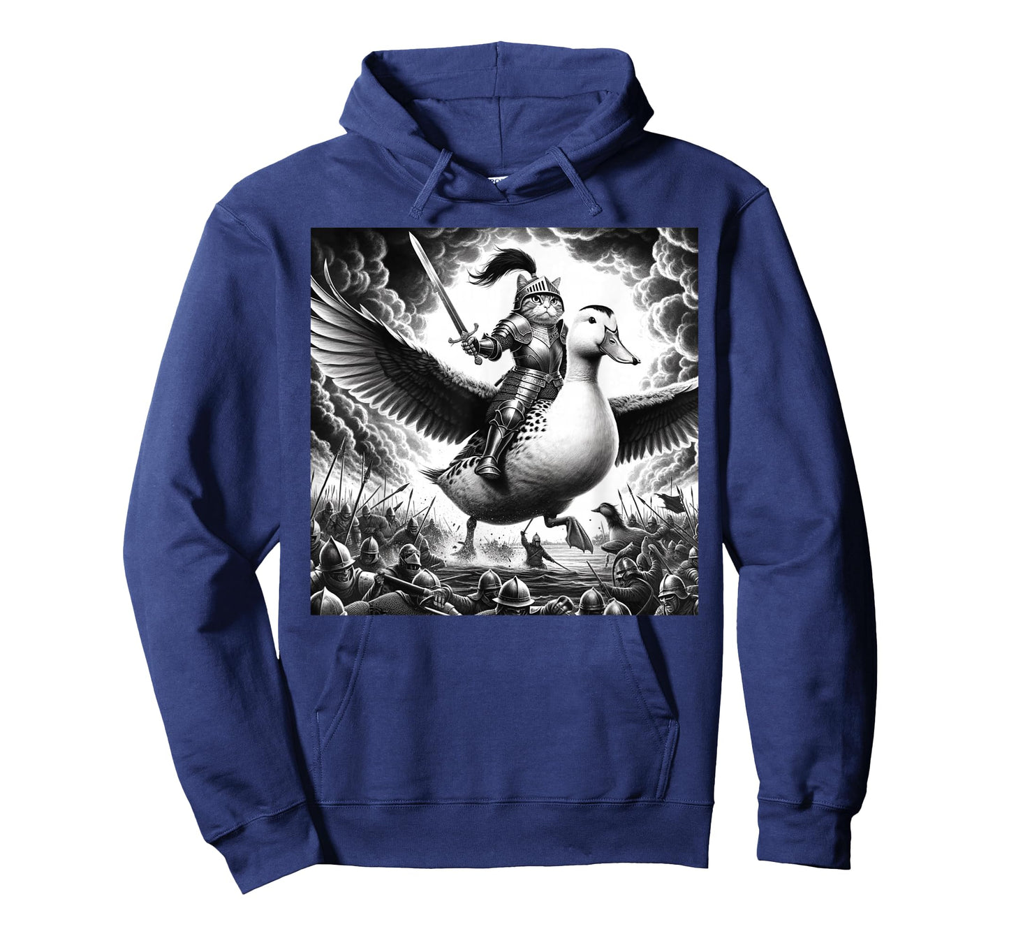 Funny Cat Riding Duck Into Battle Meme T-Shirt