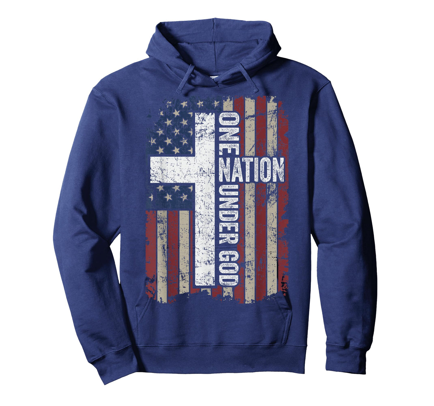 ONE NATION UNDER GOD - Christian Worship USA Cross Flag T-Shirt