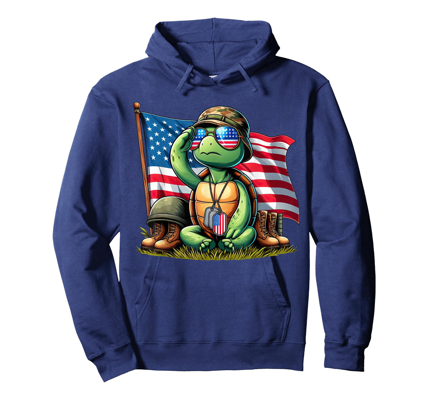 Salute Turtle American USA Flag Memorial Day 4th of July T-Shirt