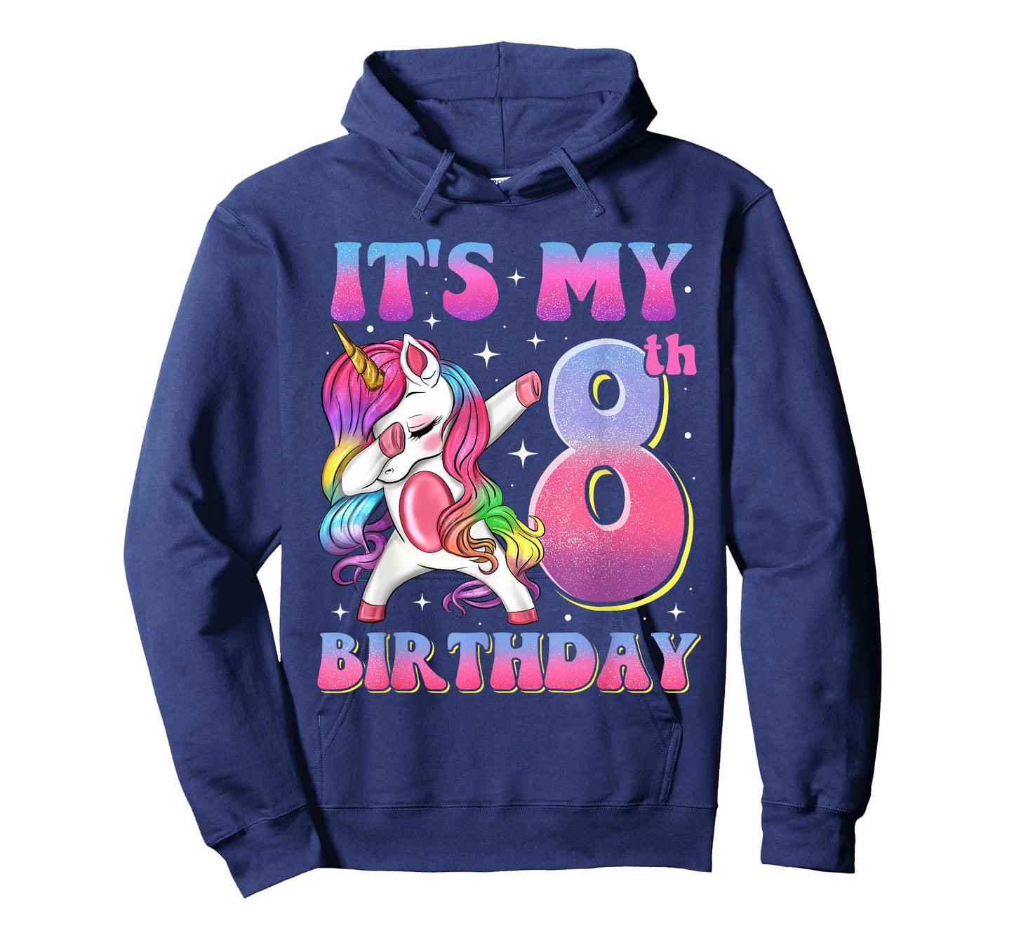 It's My 8th Birthday Dabbing Unicorn 8 Year Old Girls Kids T-Shirt