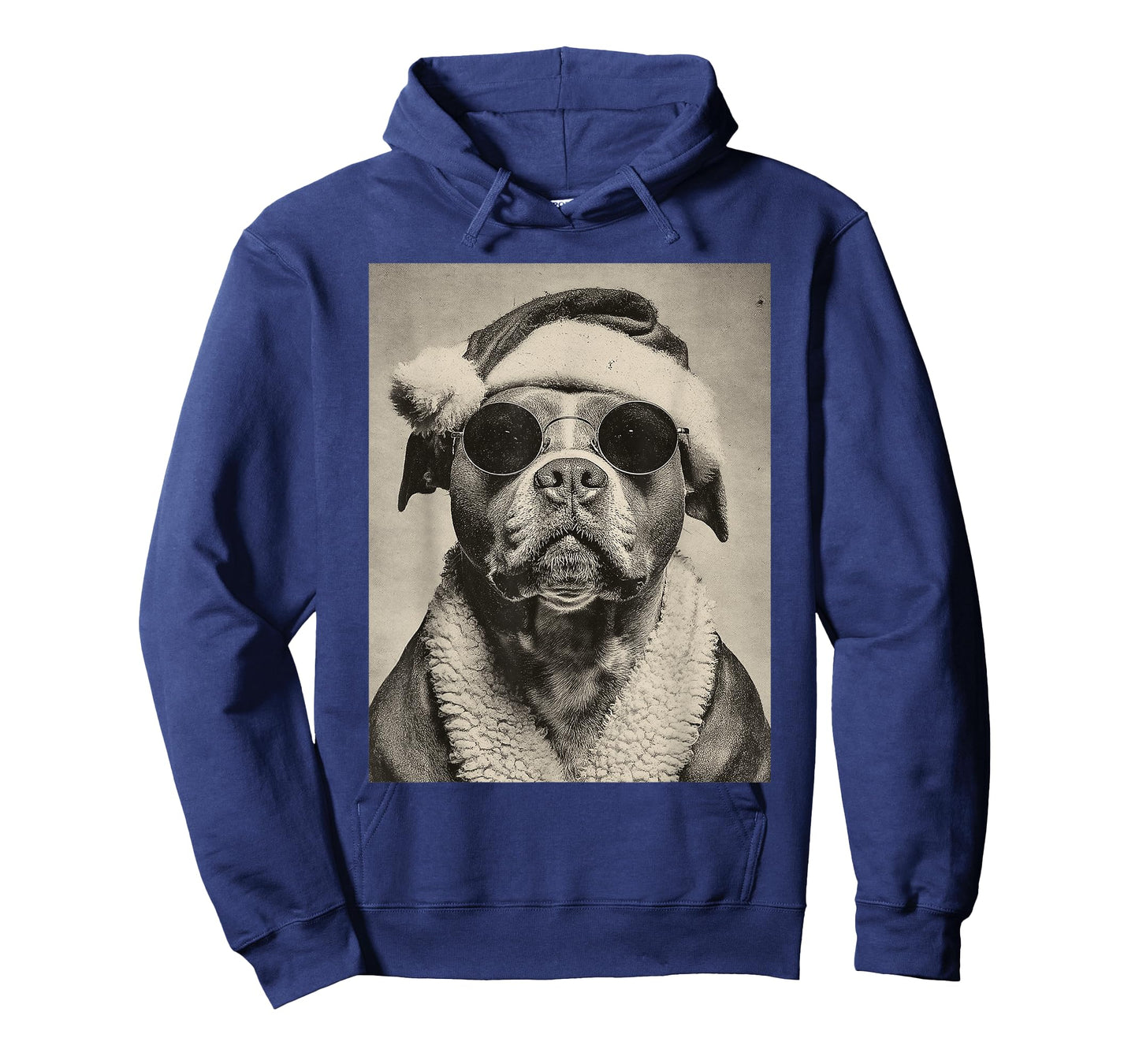 Funny Pit Bull with Sunglasses Retro Christmas Festive Dog T-Shirt