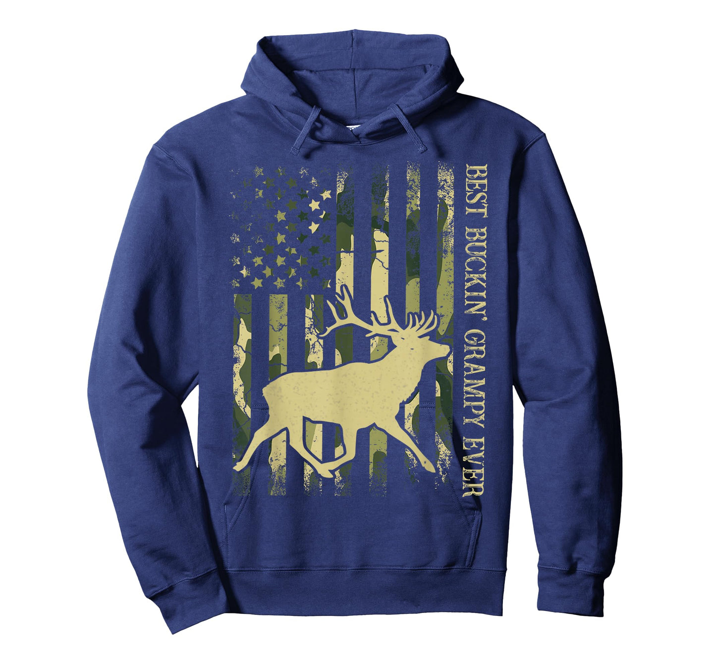Best Buckin' Grampy Ever Camo American Flag Deer Hunting T-Shirt