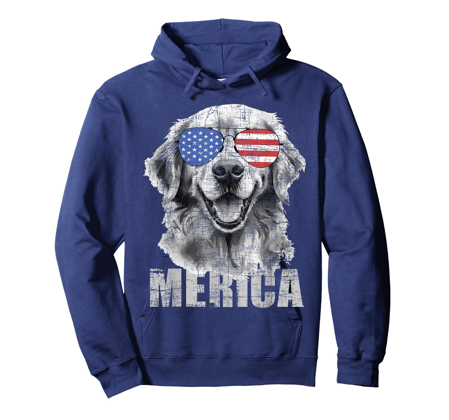 Merica - Patriotic American Flag Golden Retriever Dog Lover T-Shirt