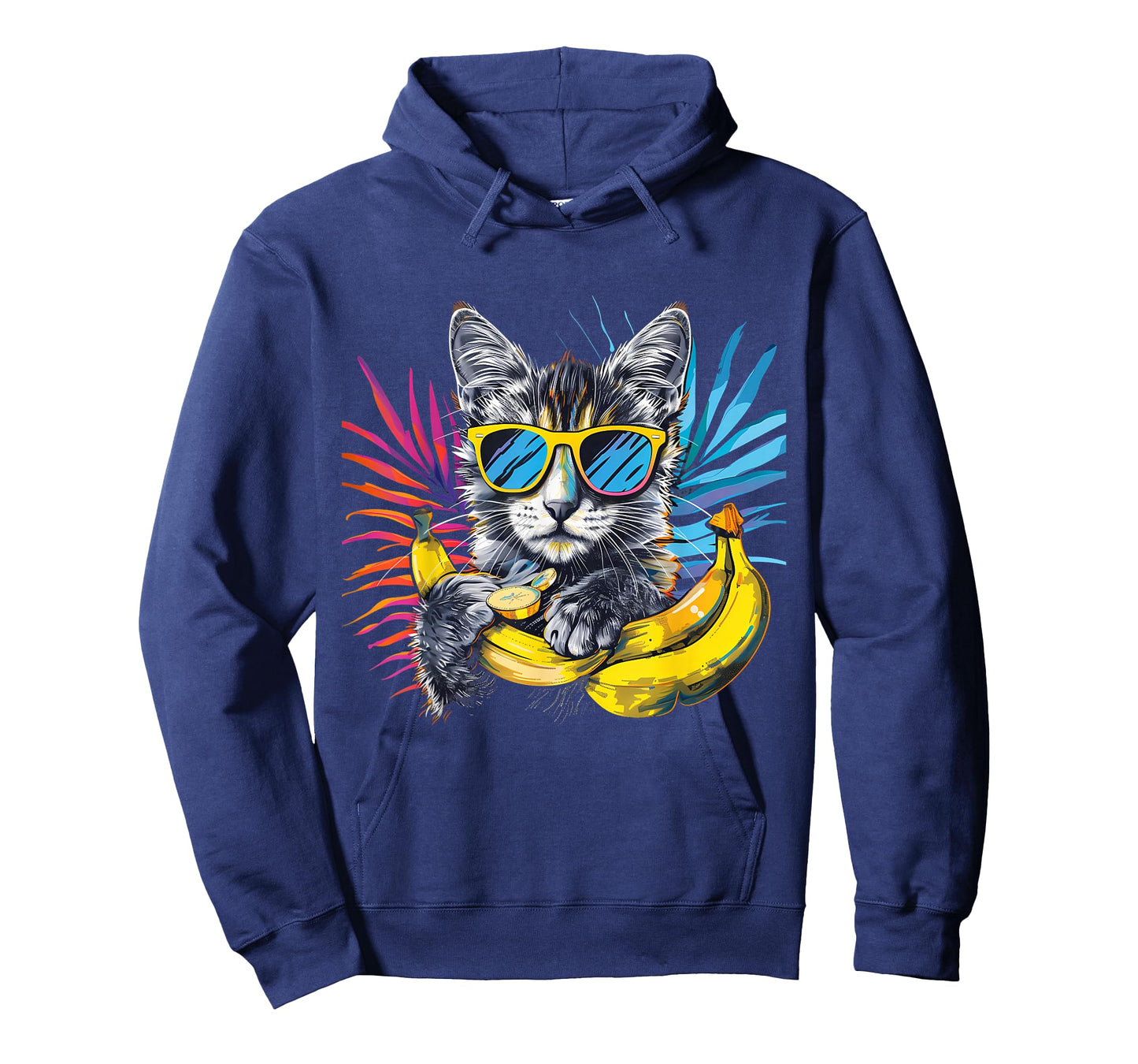 Banana Cat Colourful Sunglasses Artwork Banana Fruits T-Shirt