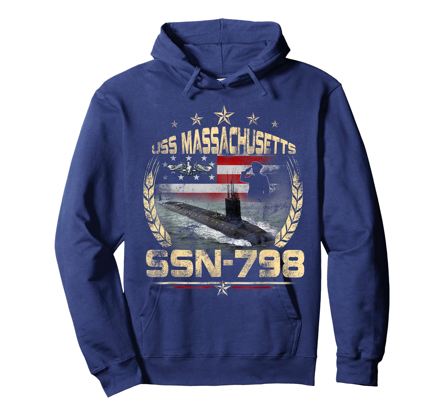 SSBN-798 Submarine Veteran Patriotic USA Flag Veterans Day T-Shirt