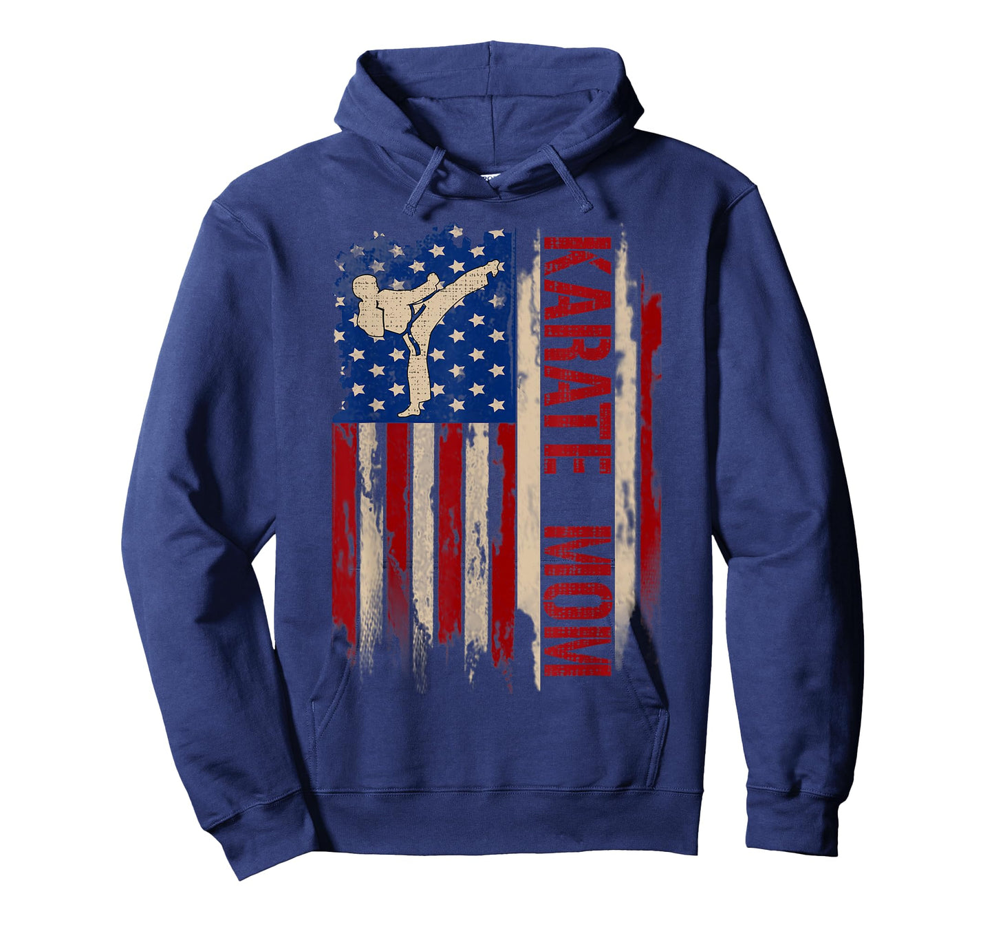 Vintage Karate Mom American USA Flag The Kick Gift T-Shirt