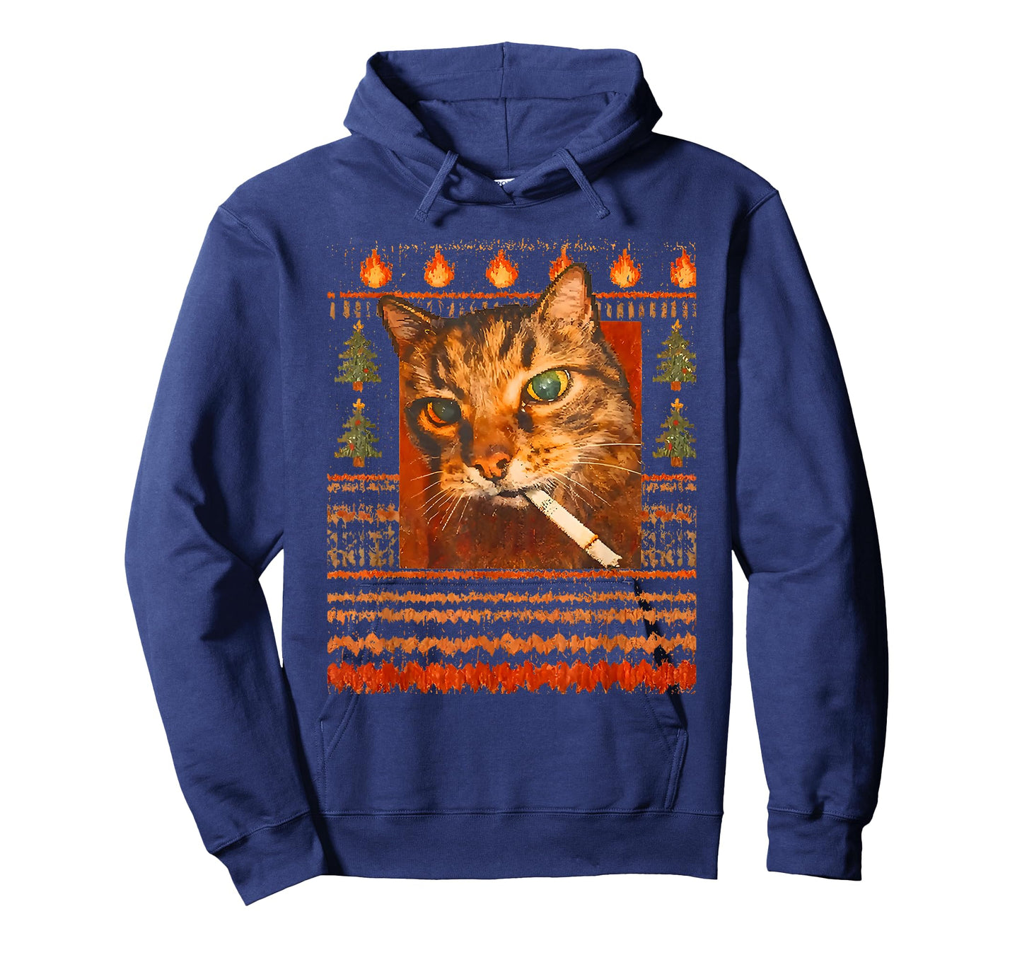 Funny Smoking Cat Meme Ugly Christmas Sweater T-Shirt