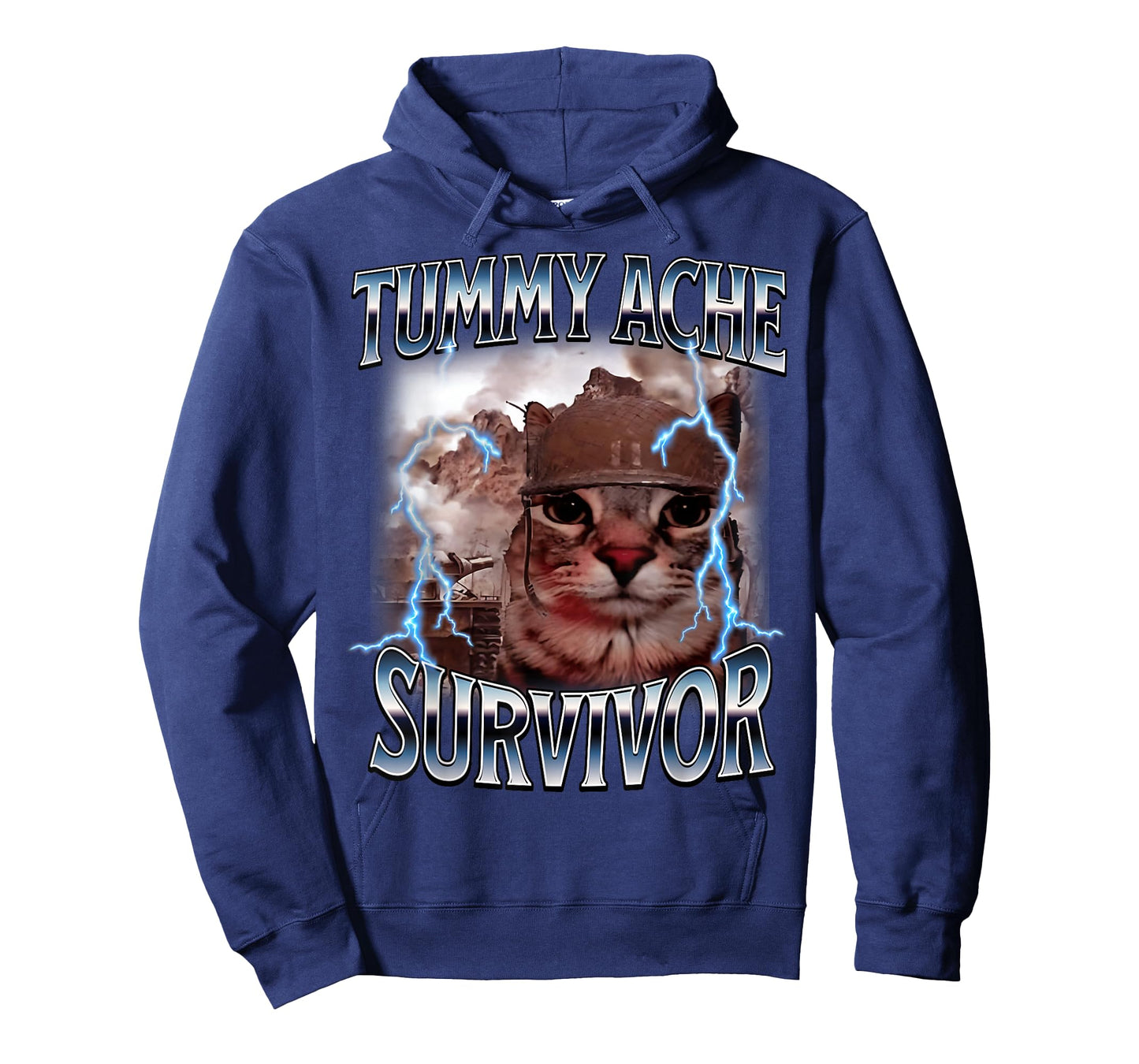 I Survived Today's Tummy Ache Survivor Funny Cat Meme T-Shirt