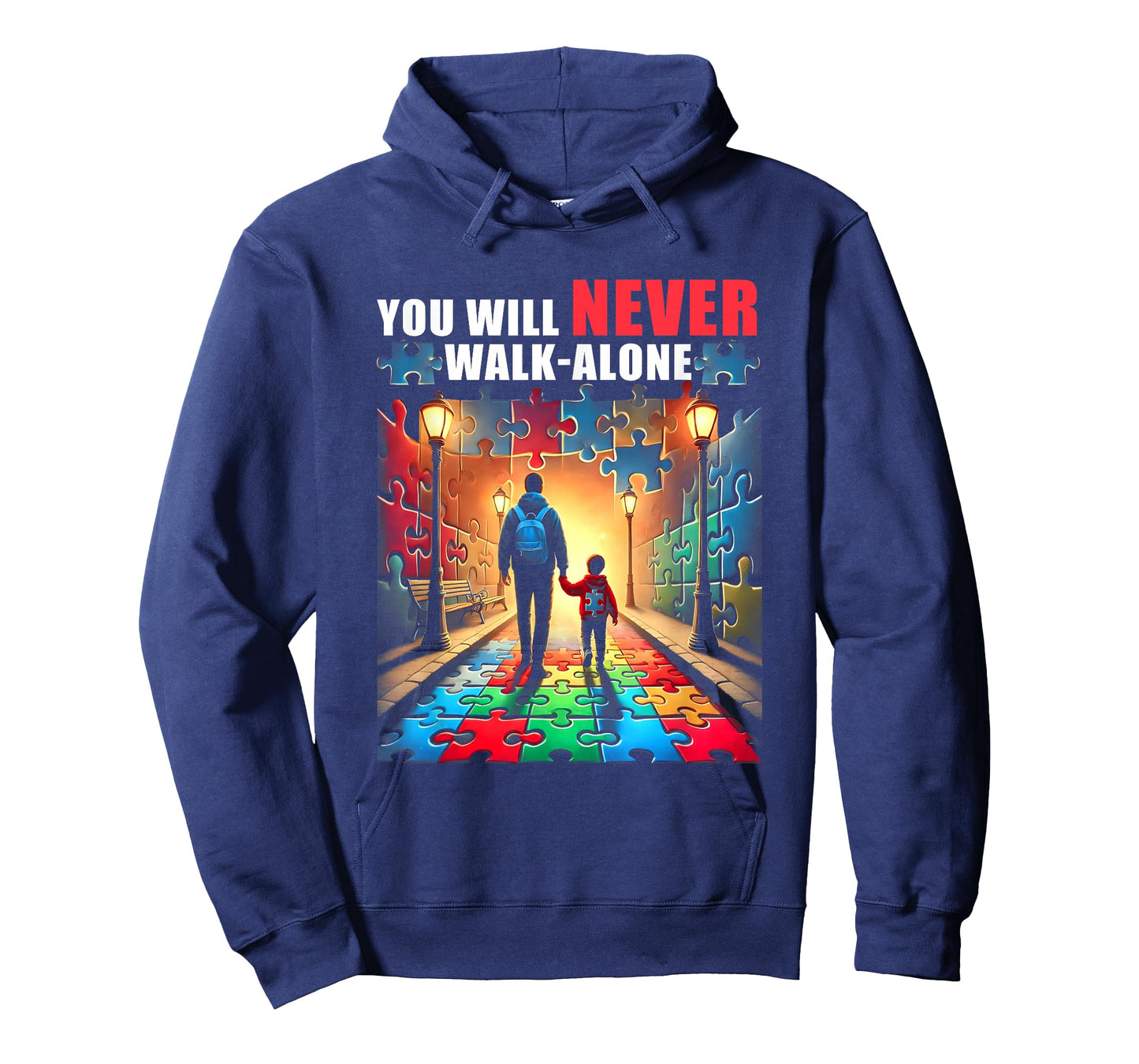 Autism Dad Mom You ll NeverWalk Alone Support Autism T-Shirt