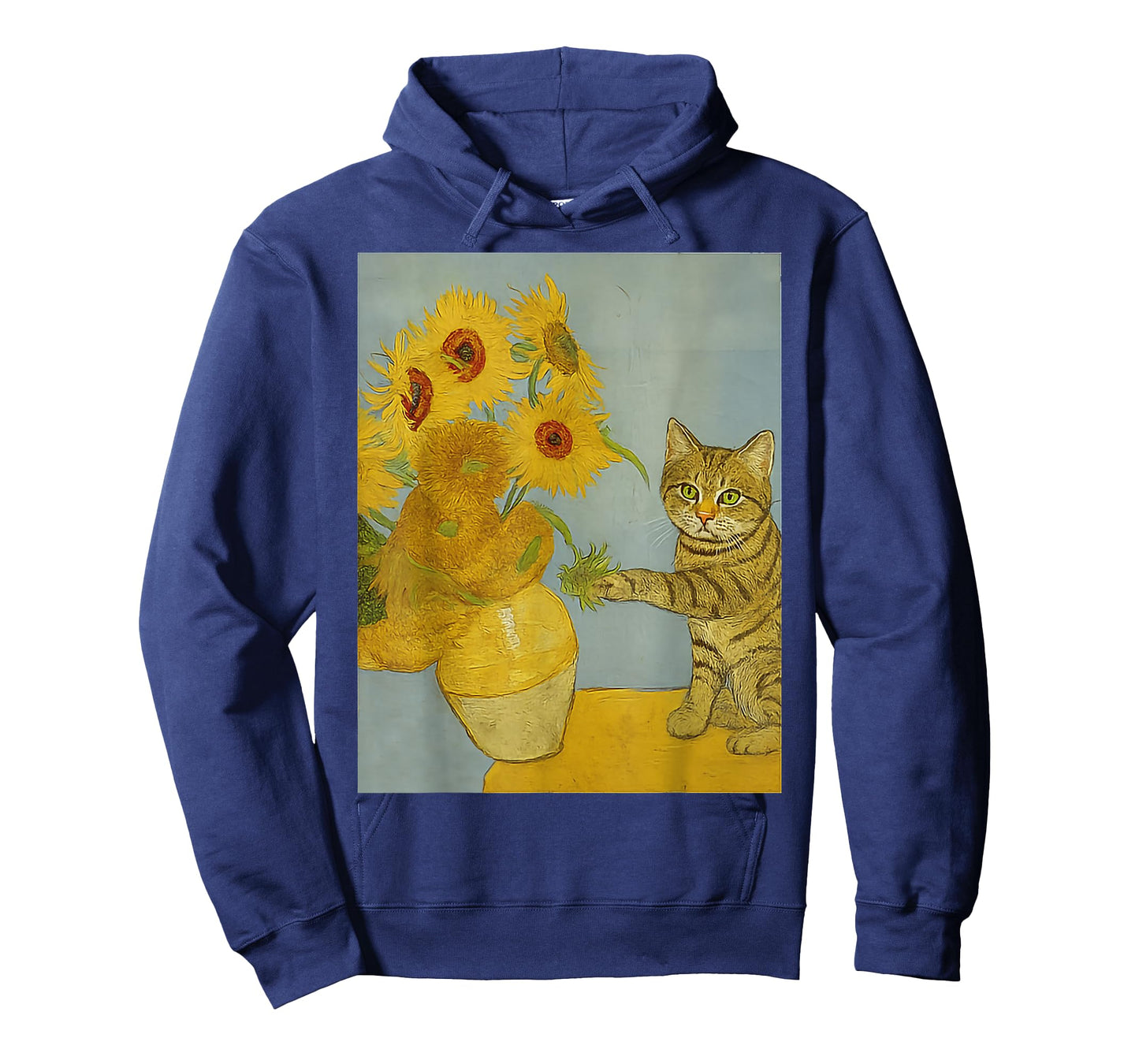 Funny Van Gogh Sunflowers Tabby Cat Art Tee T-Shirt