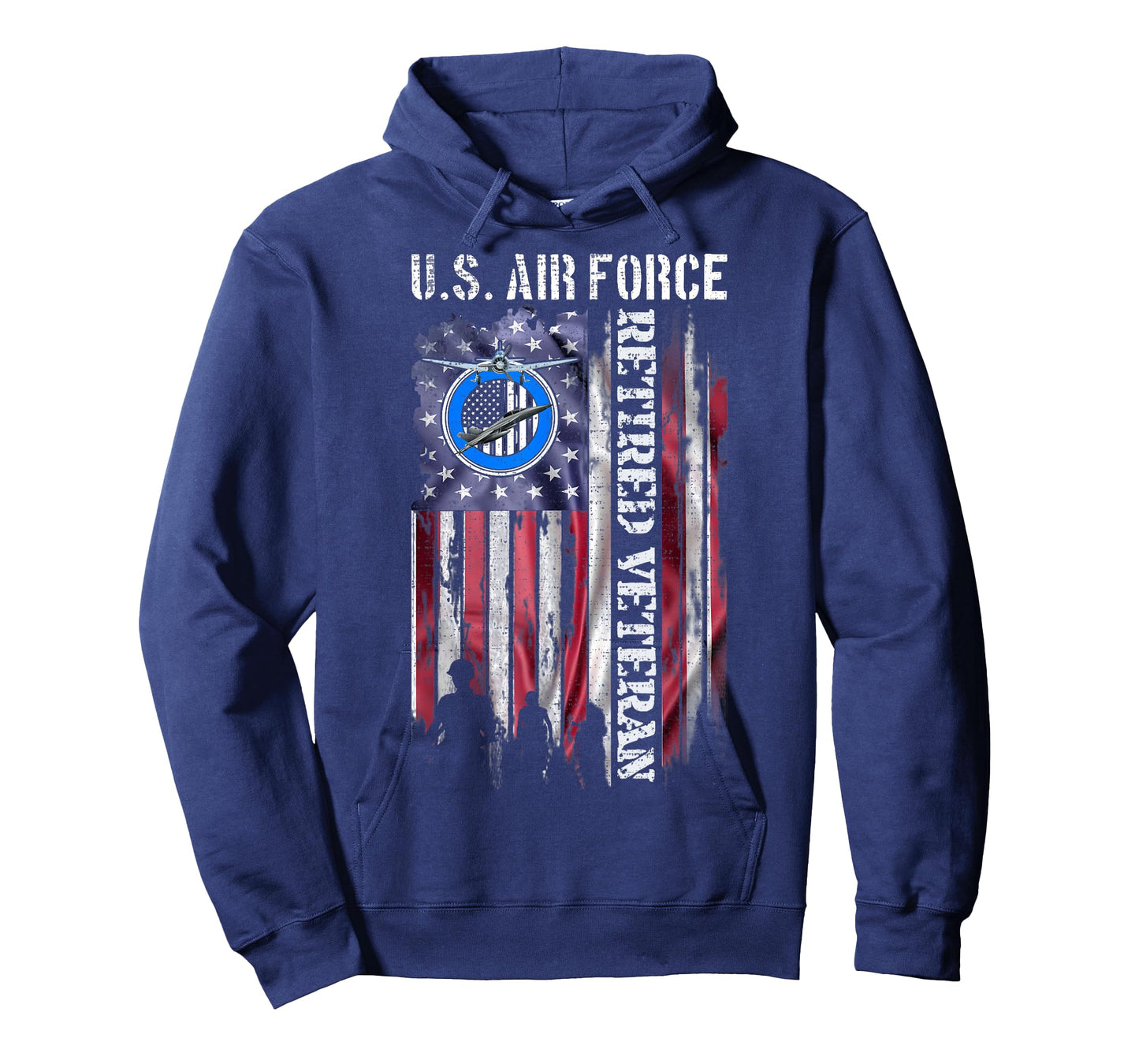 Vintage USA American Flag US Air Force Proud Retired Veteran T-Shirt