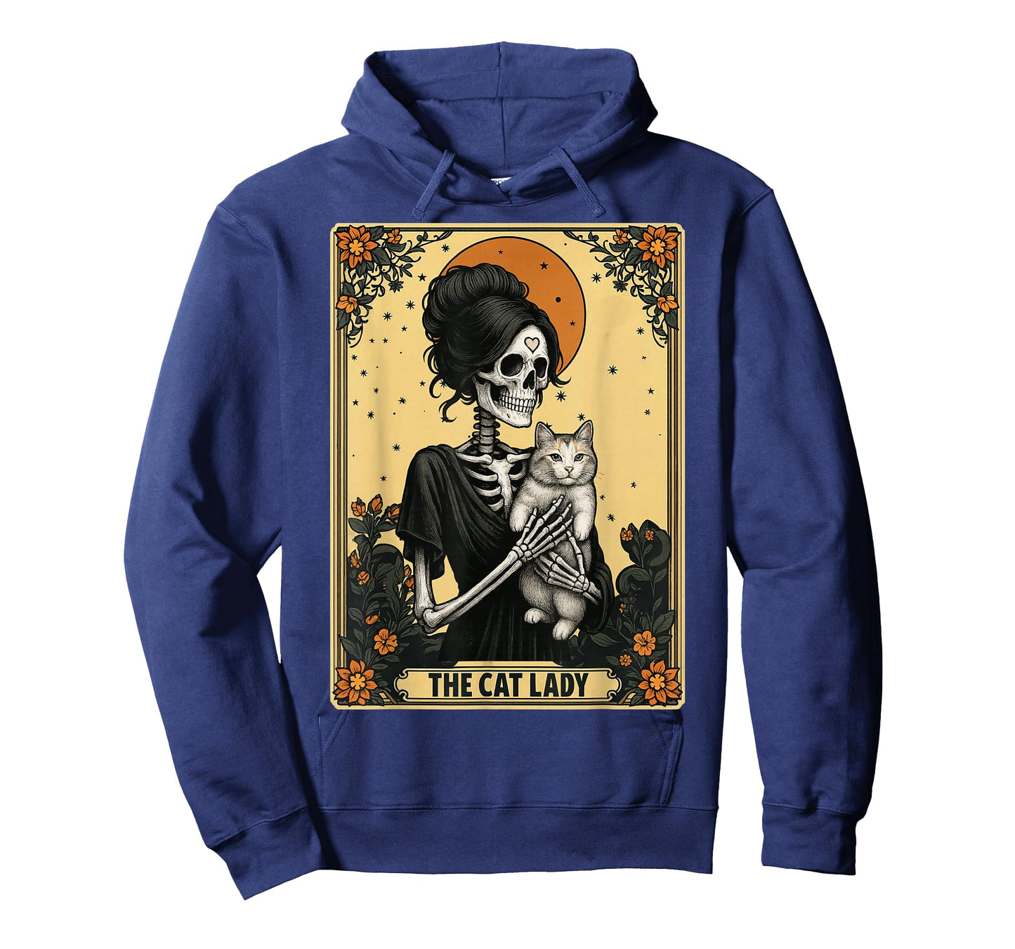 The Cat Lady Tarot Card Skeleton Cat Lover Witchy Women T-Shirt