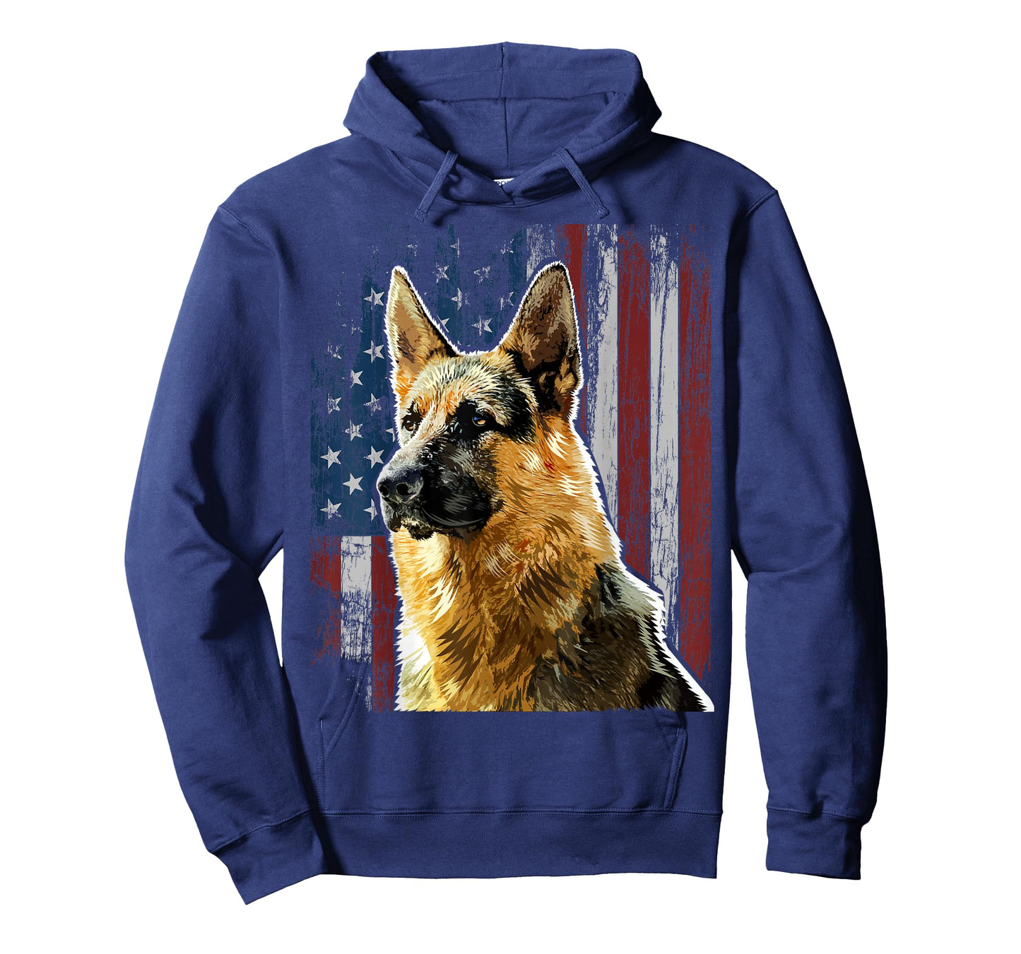Patriotic German Shepherd American Flag Dog Gift Men Women T-Shirt