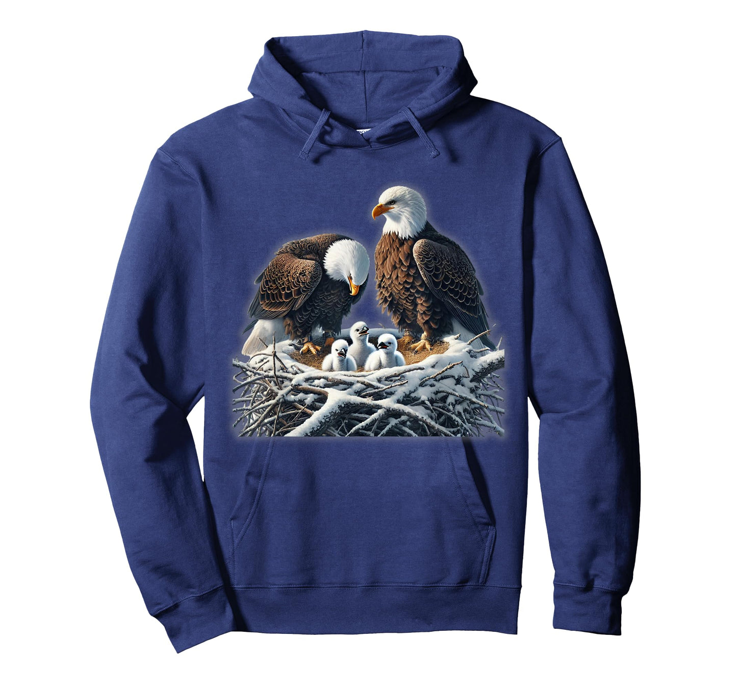 Bald Eagle Dad Mom Three Eaglet Chicks Babies in The Nest T-Shirt