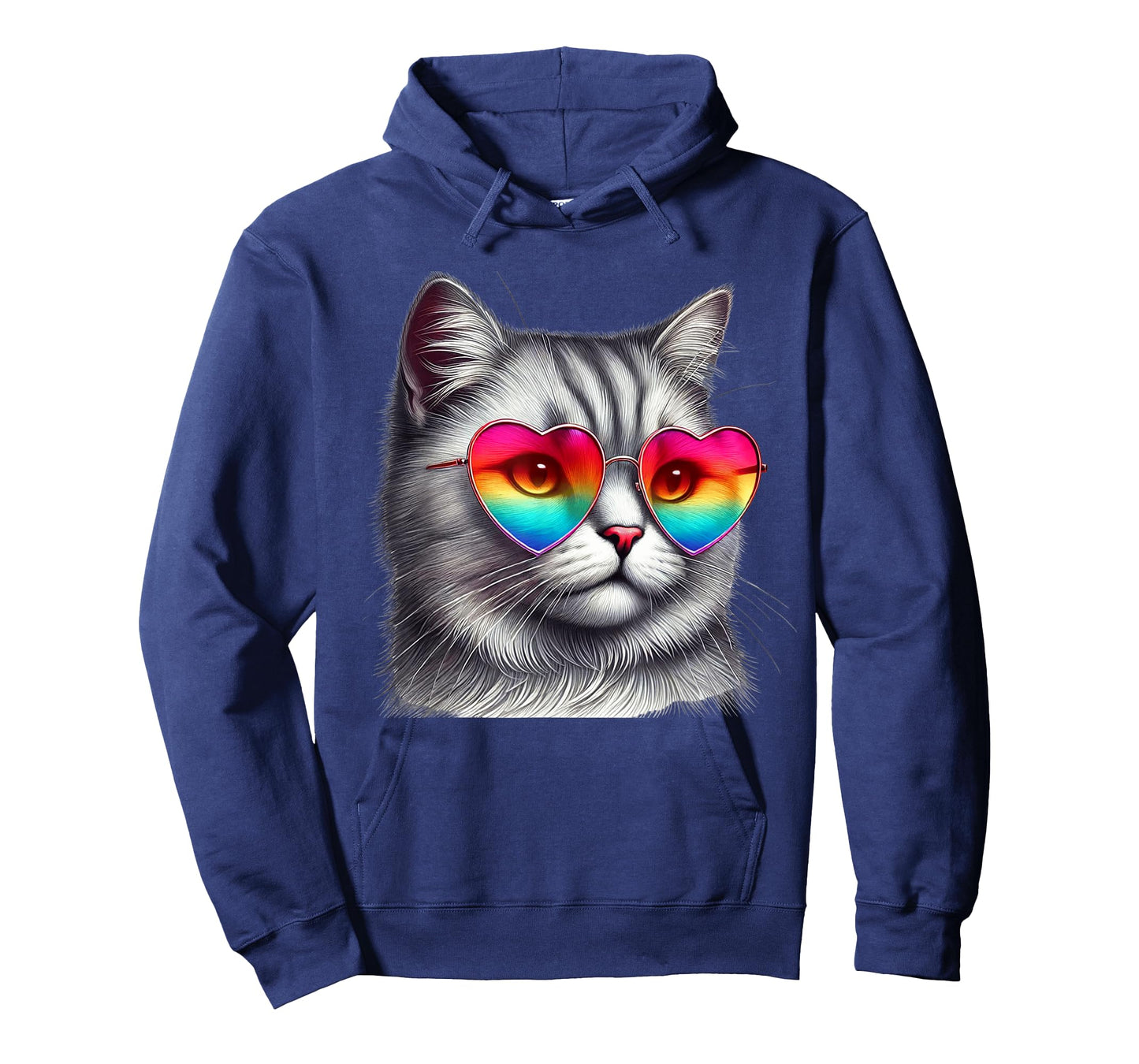 Cute Valentines Day Grey Cat Heart Sunglasses Women Men Tee T-Shirt