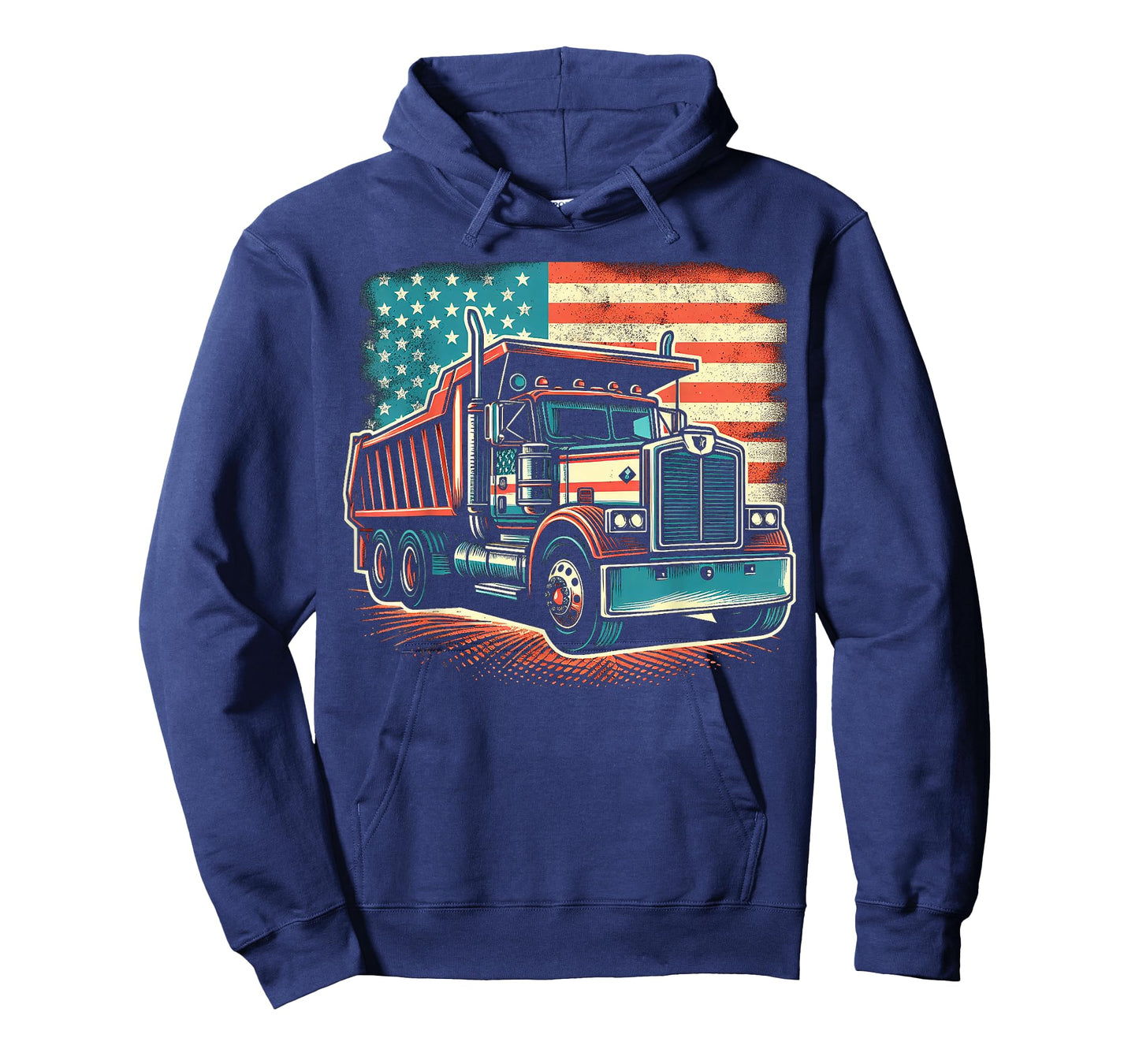Dump Truck Driver American Flag Trucker Vintage Men Women T-Shirt
