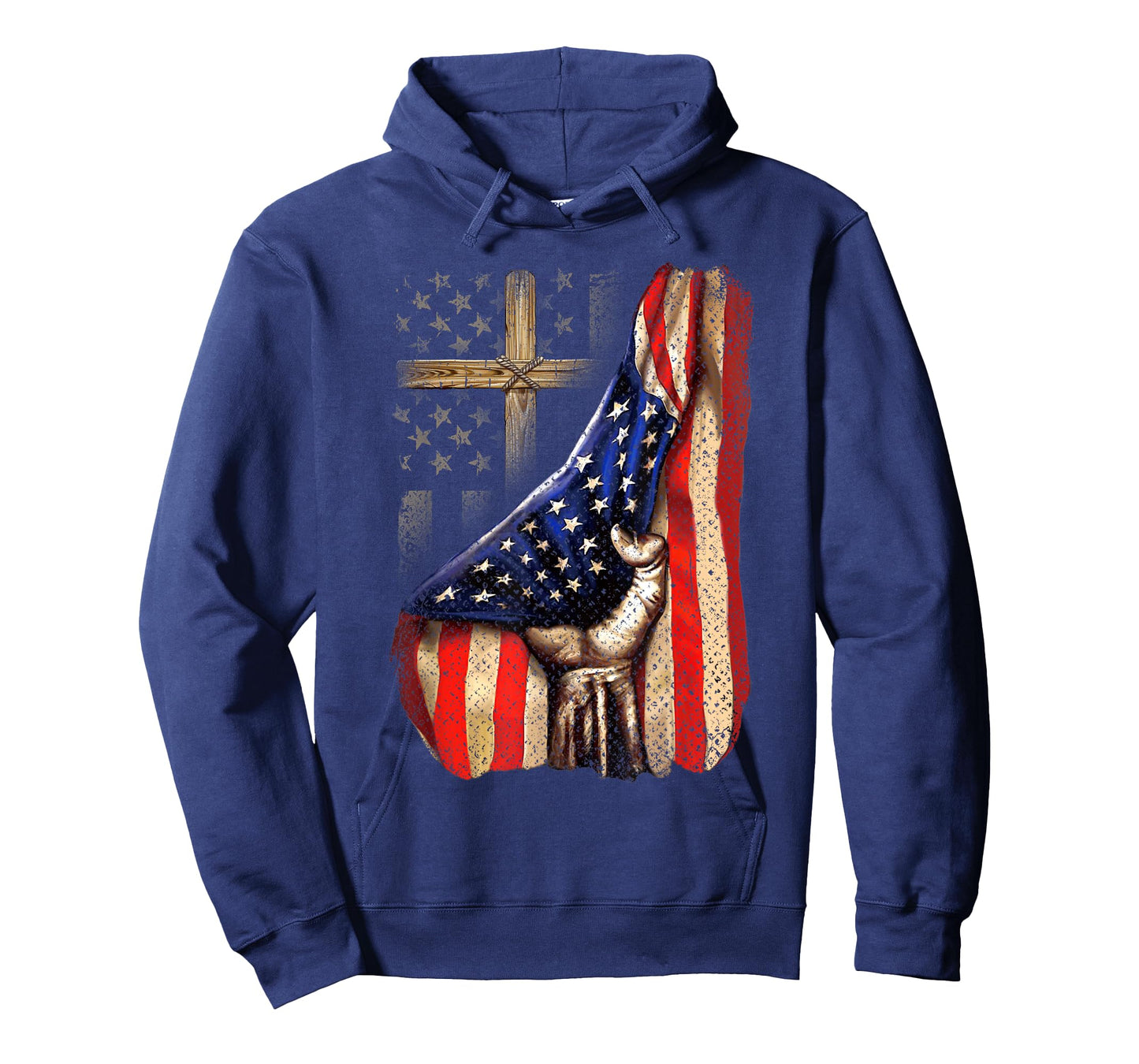 Cross Christ American Flag Pride Hand Christian Lover T-Shirt