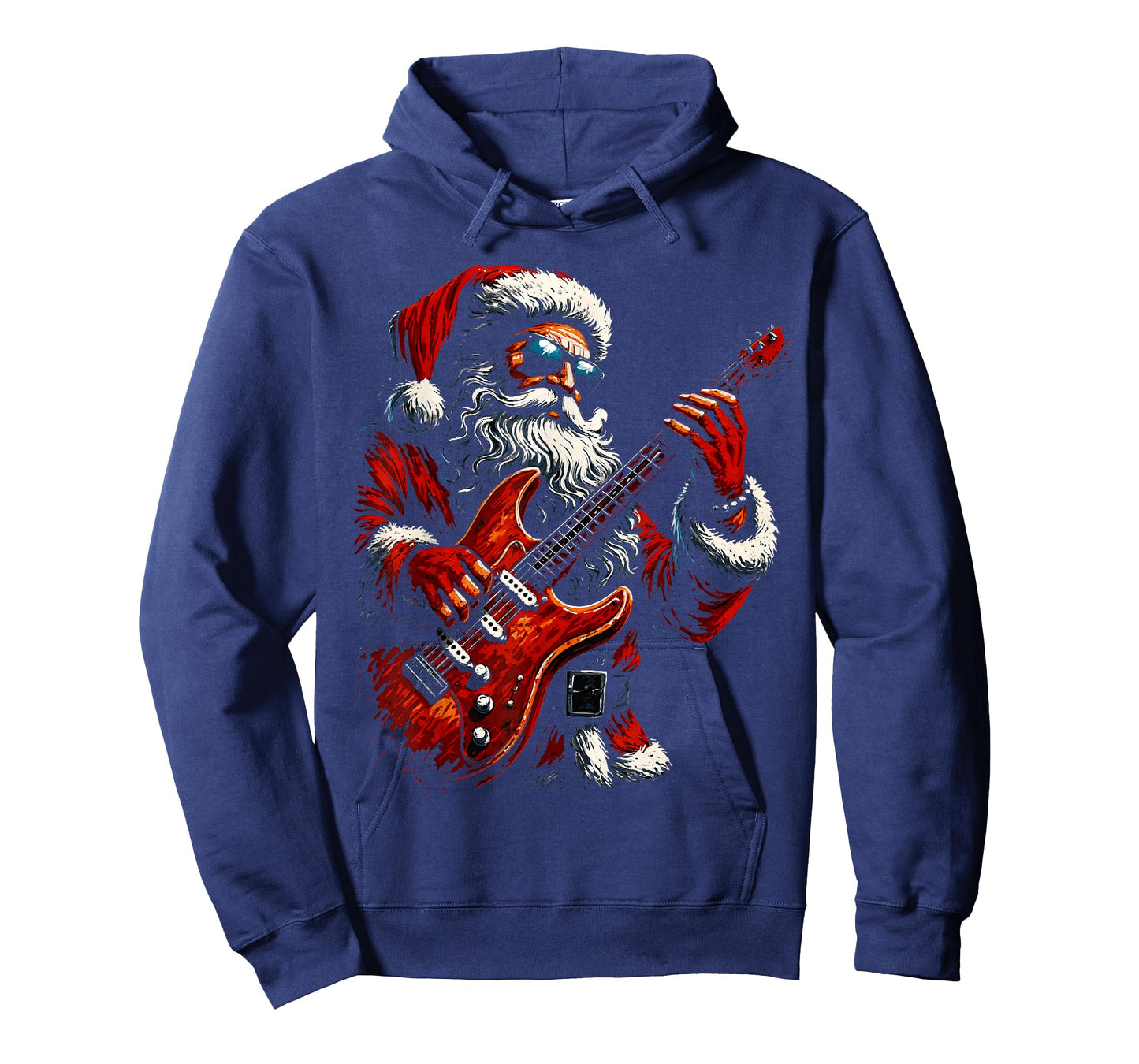 Santa Claus Playing Guitar Funny Christmas Rock Guitar T-Shirt