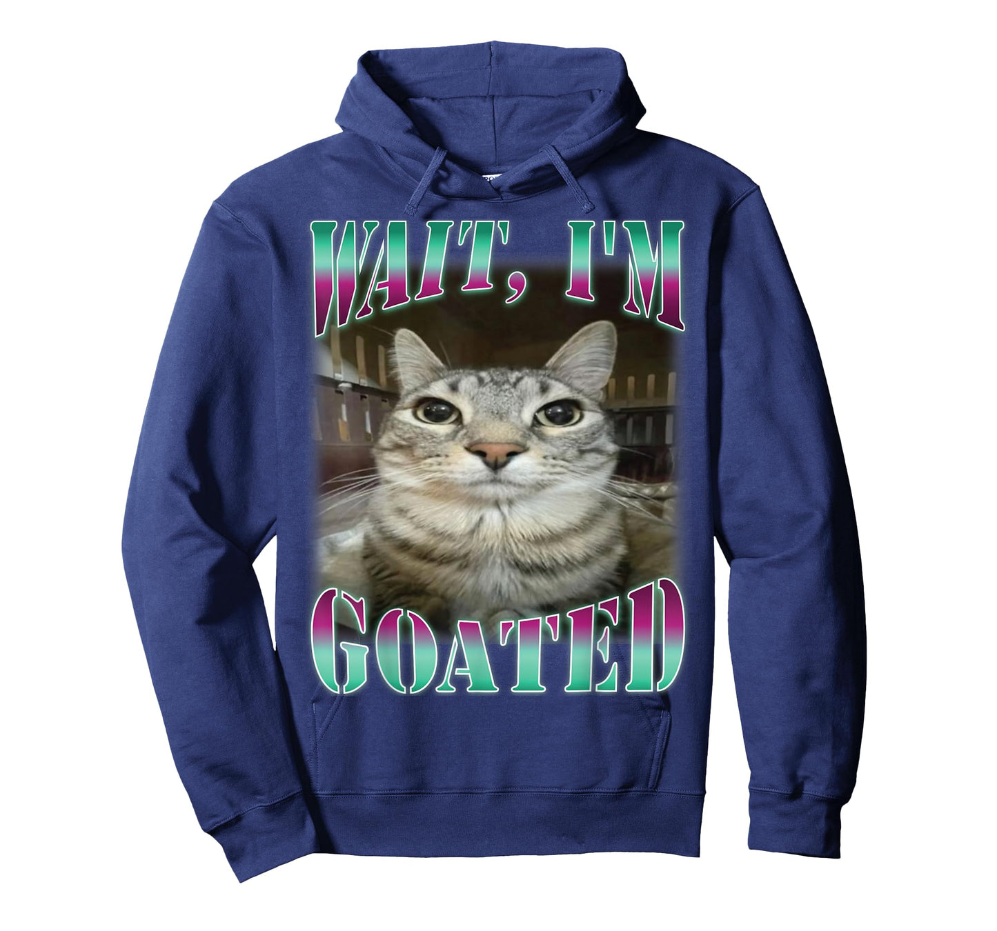 Funny Wait I'm Goated Silly Cat Meme Men Women T-Shirt