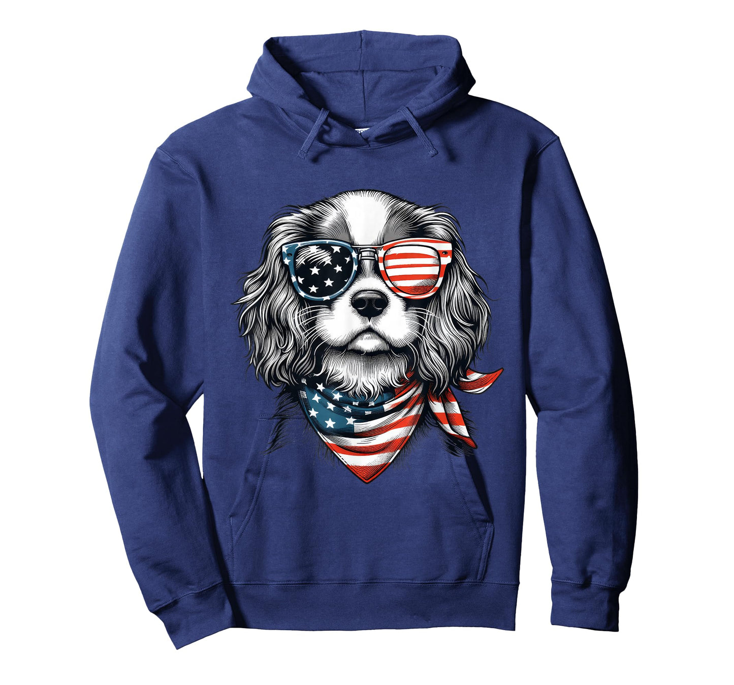 Kids 4th of July with Cavalier King Charles Spaniel Dog T-Shirt